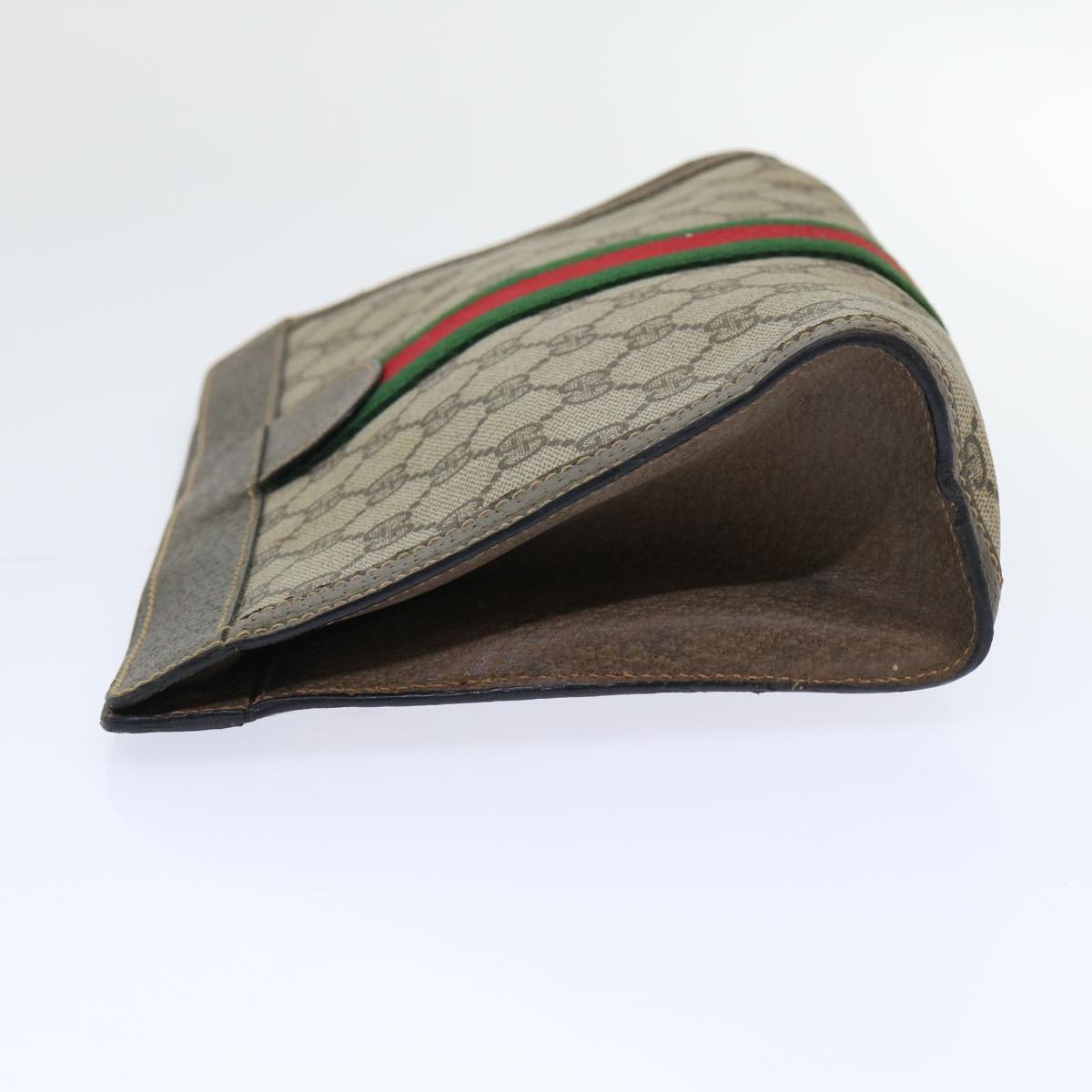 GUCCI GG Canvas Web Sherry Line Clutch Bag Beige Red Green 89 01 002 ep1566