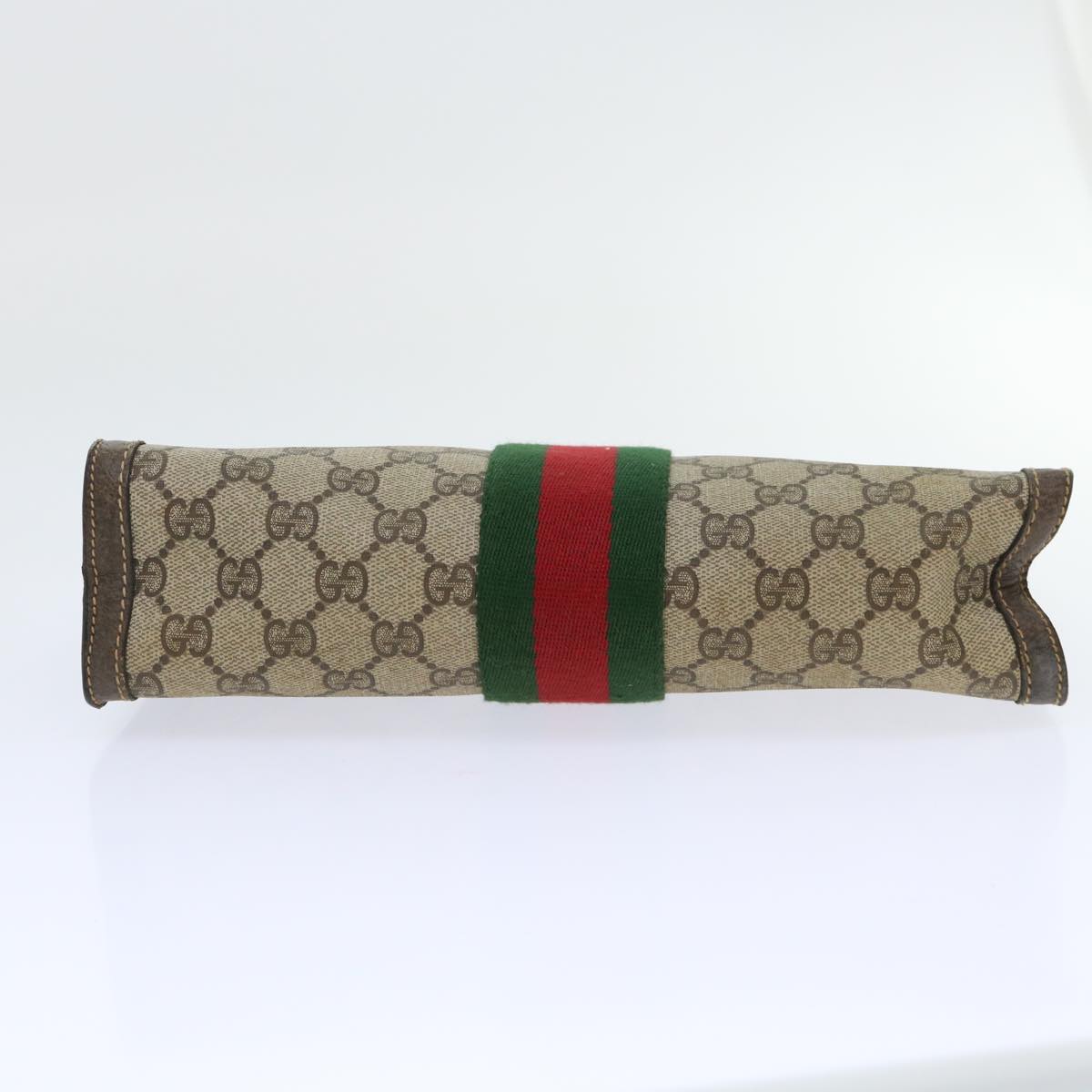 GUCCI GG Canvas Web Sherry Line Clutch Bag Beige Red Green 89 01 002 ep1566
