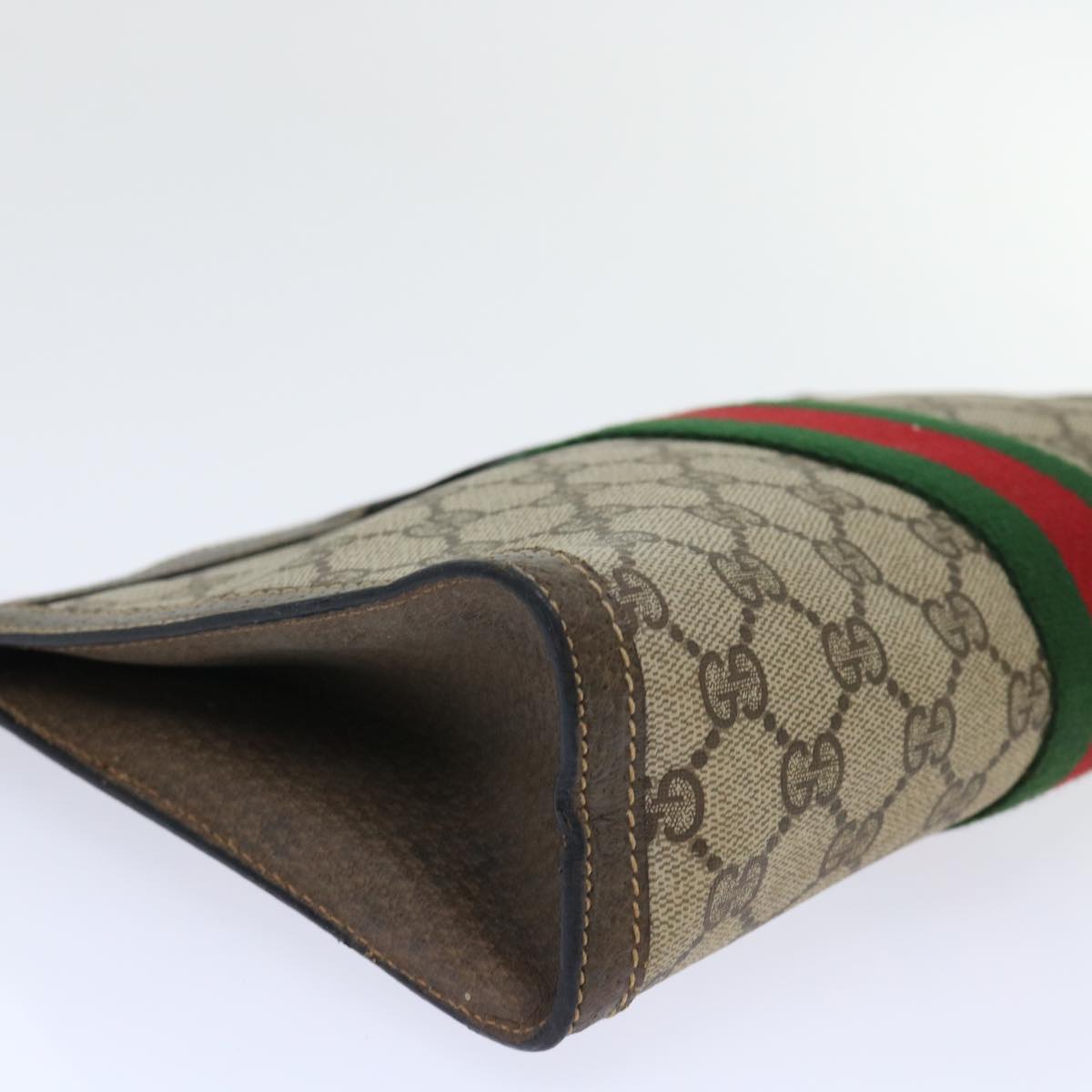 GUCCI GG Canvas Web Sherry Line Clutch Bag Beige Red Green 89 01 002 ep1566