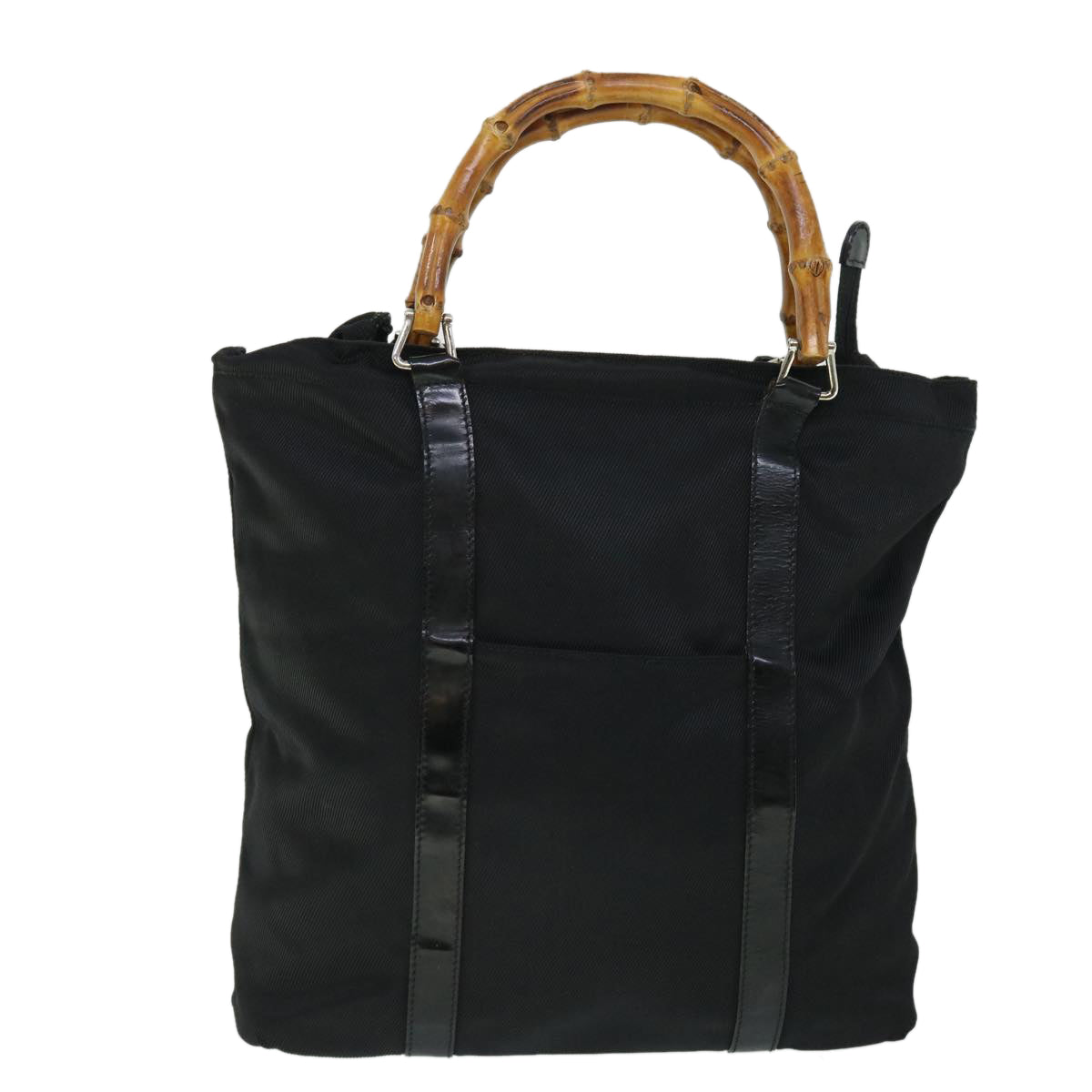 GUCCI Bamboo Hand Bag Nylon Black ep1568