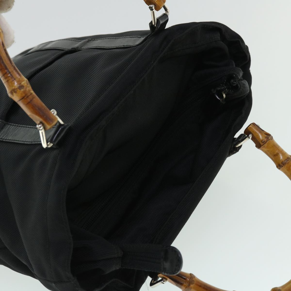 GUCCI Bamboo Hand Bag Nylon Black ep1568