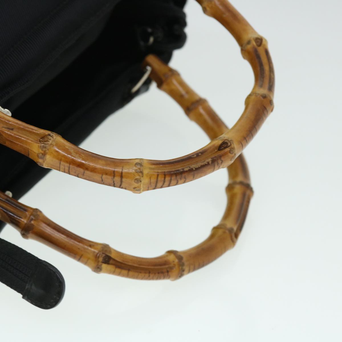 GUCCI Bamboo Hand Bag Nylon Black ep1568
