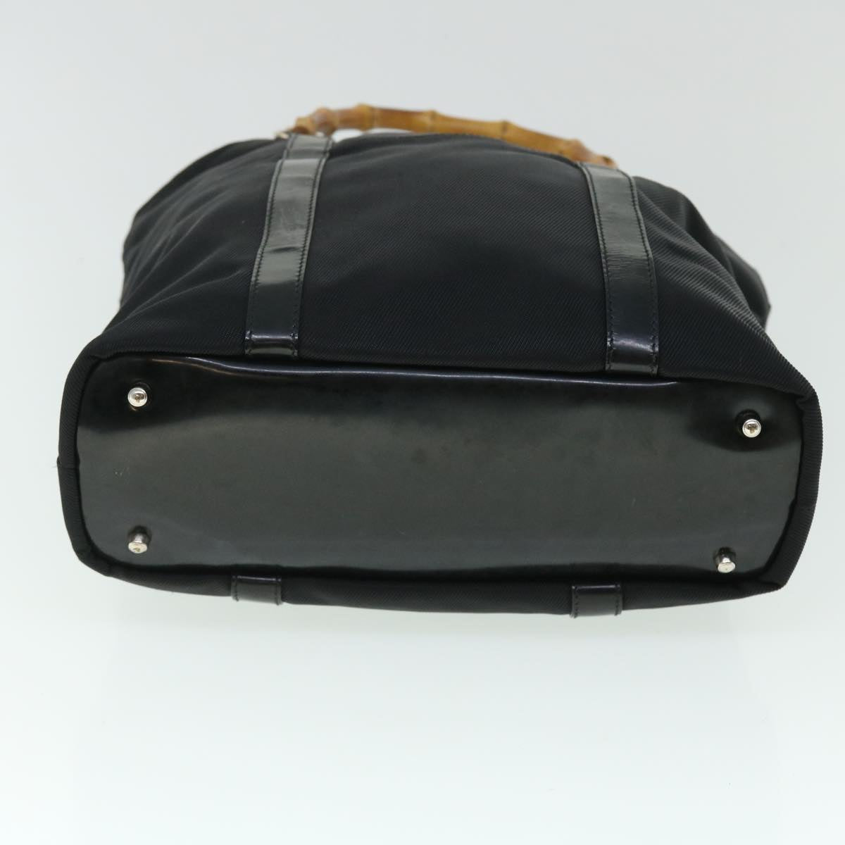 GUCCI Bamboo Hand Bag Nylon Black ep1568