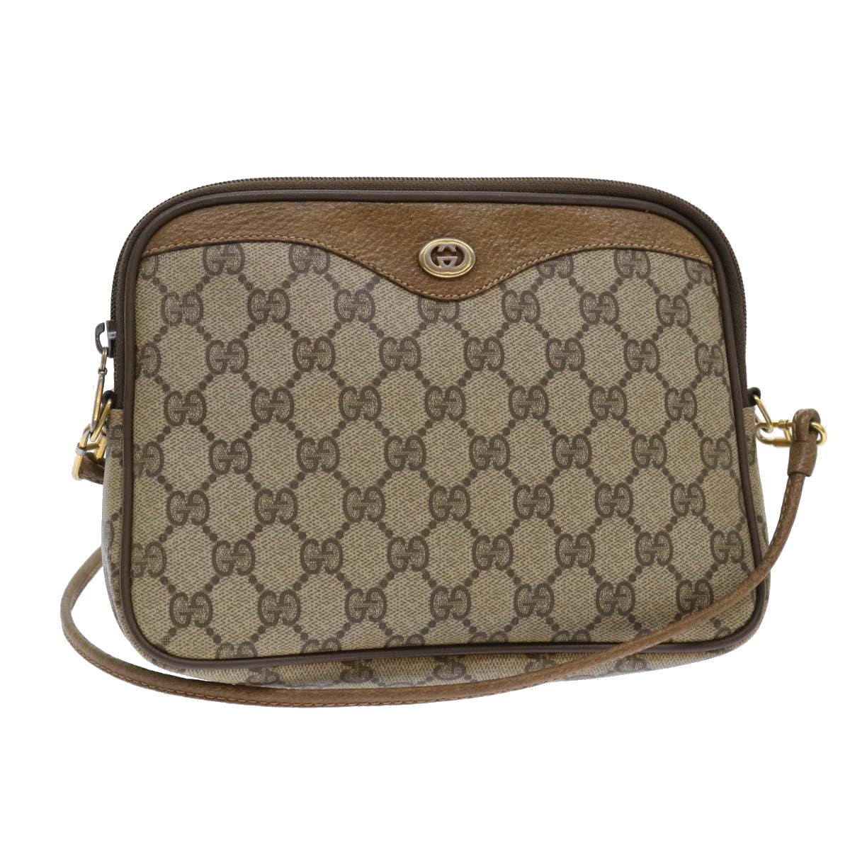 GUCCI GG Canvas Shoulder Bag PVC Leather Beige 97 02 068 ep1569