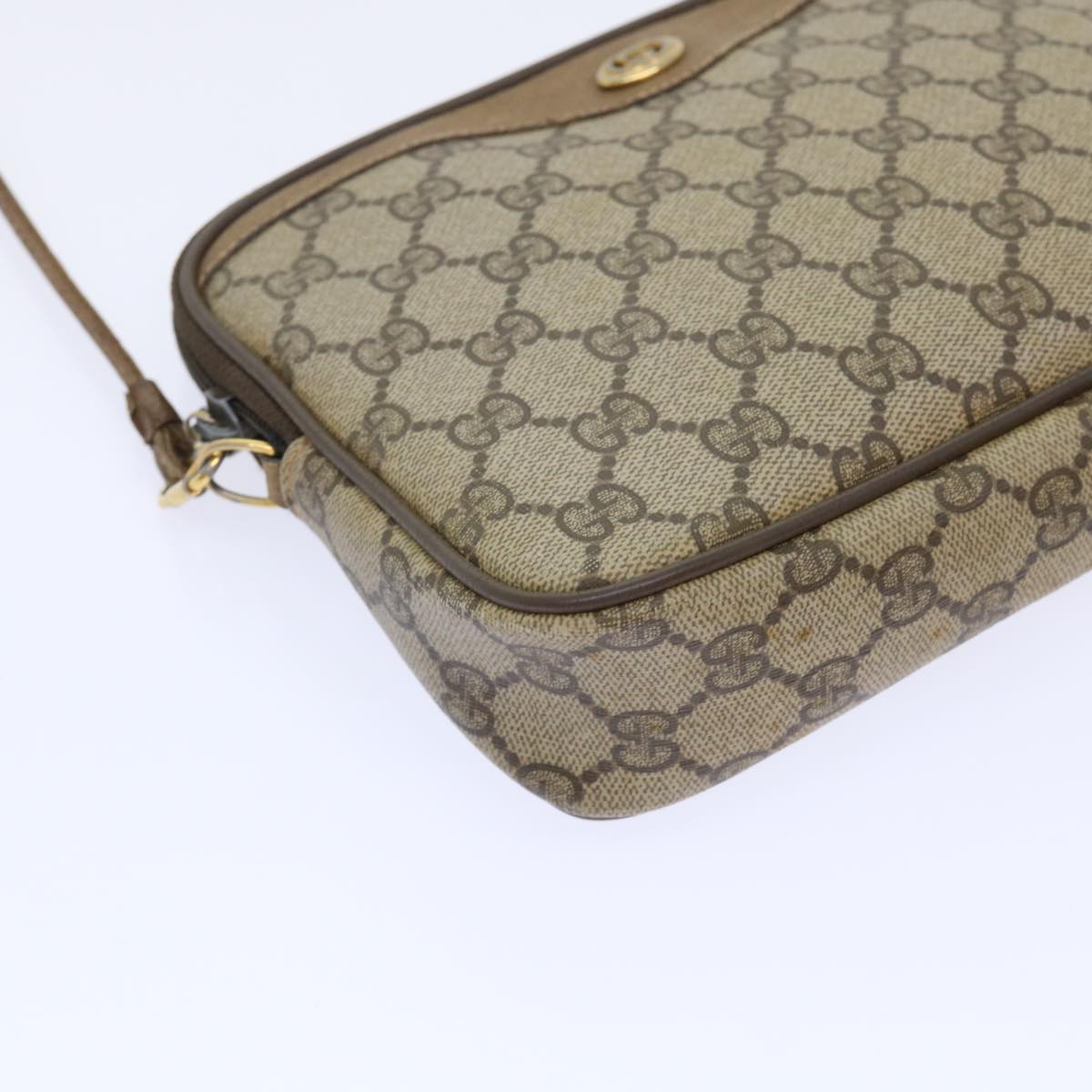 GUCCI GG Canvas Shoulder Bag PVC Leather Beige 97 02 068 ep1569