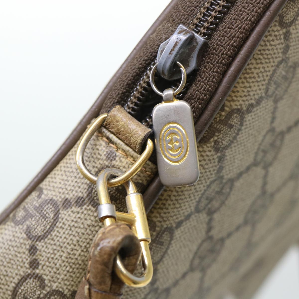 GUCCI GG Canvas Shoulder Bag PVC Leather Beige 97 02 068 ep1569