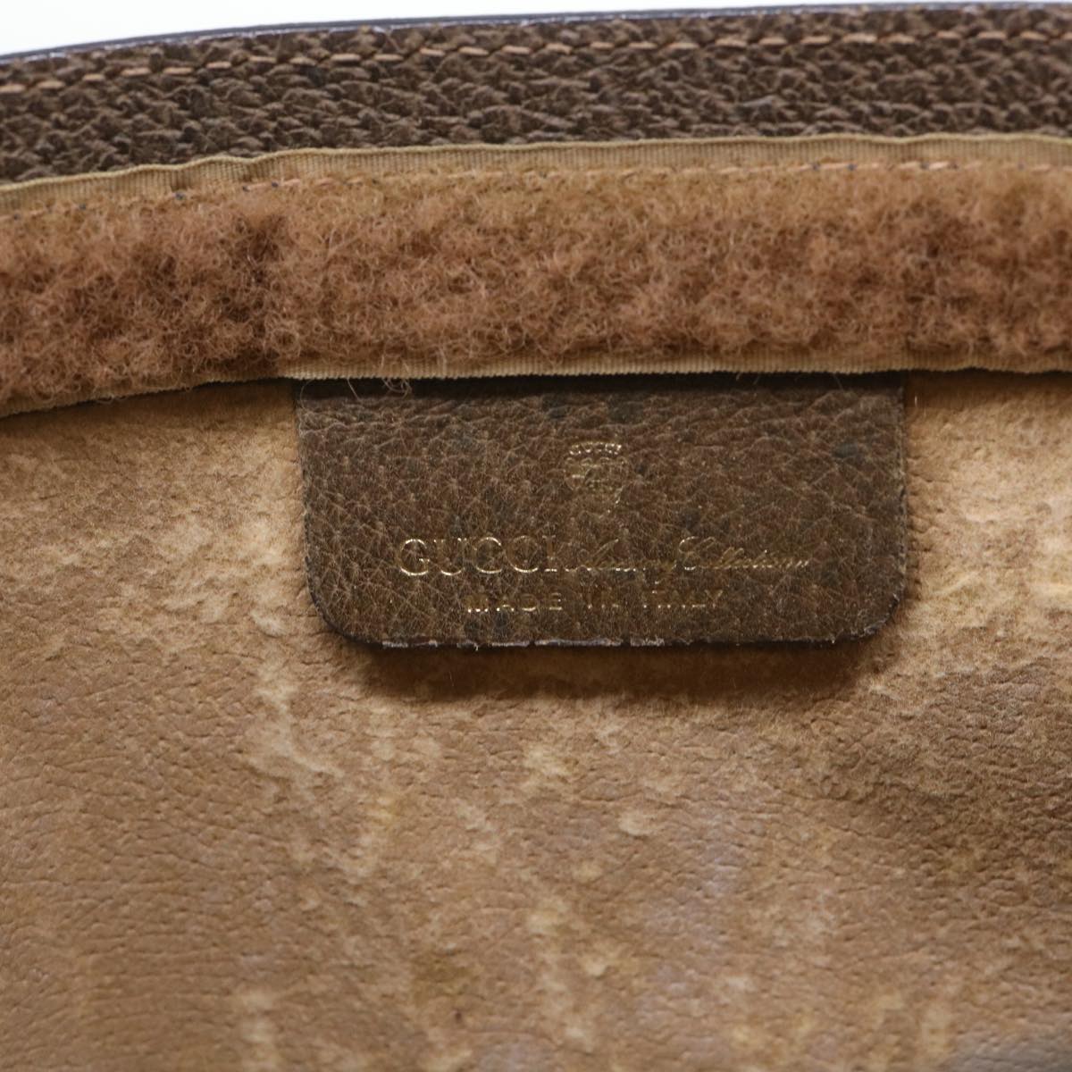 GUCCI GG Canvas Web Sherry Line Clutch Bag PVC Leather Beige Red ep1571