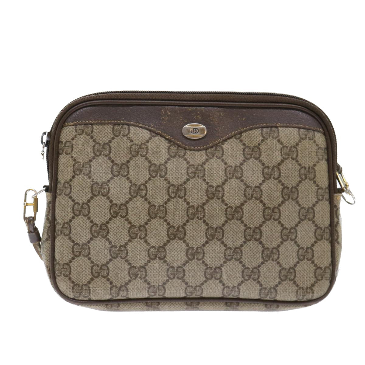 GUCCI GG Canvas Shoulder Bag PVC Leather Beige 97 02 068 ep1573