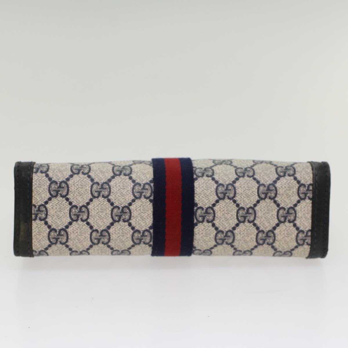 GUCCI GG Canvas Sherry Line Clutch Bag Gray Red Navy 04 014 2125 23 ep1574