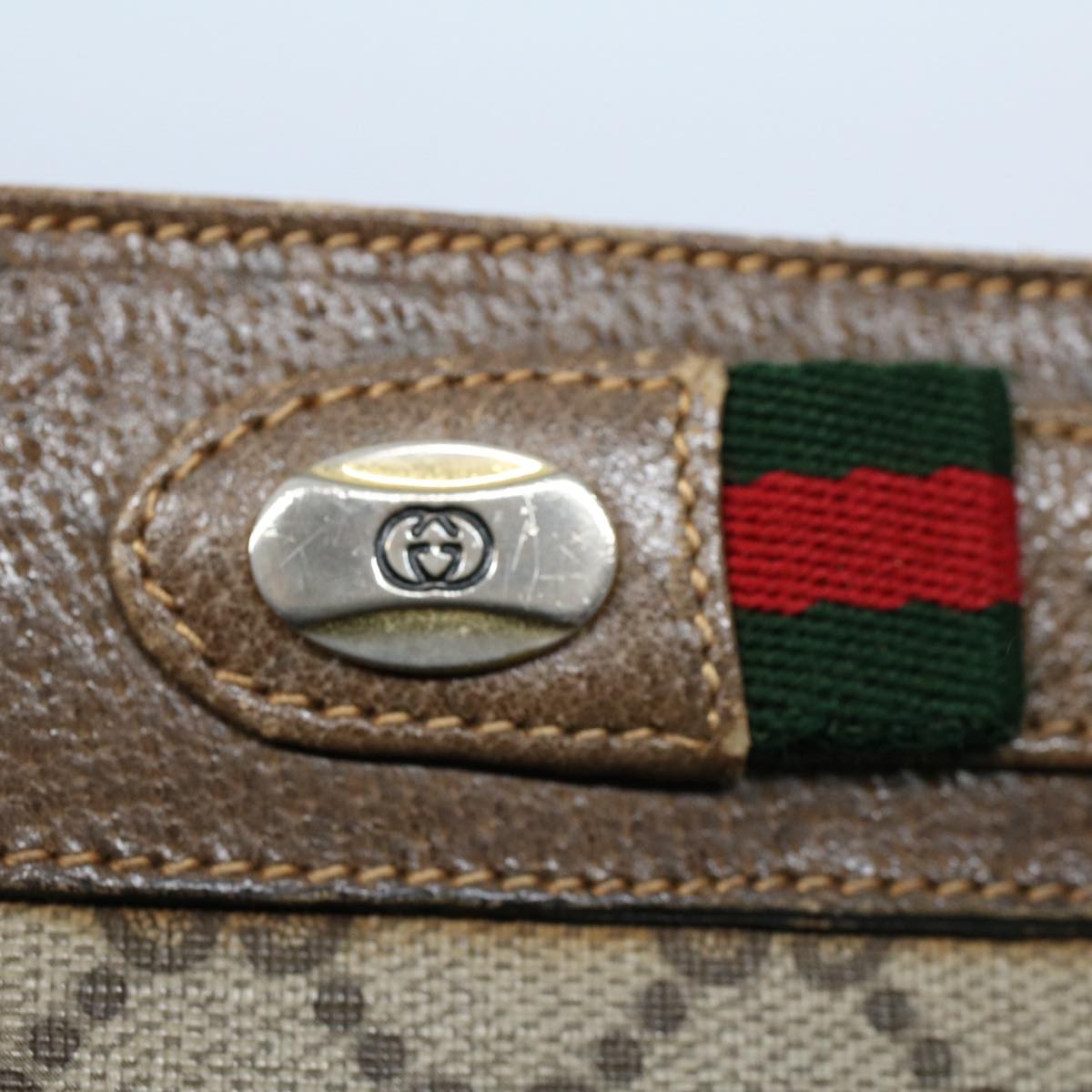 GUCCI GG Canvas Web Sherry Line Shoulder Bag Beige Red Green ep1575