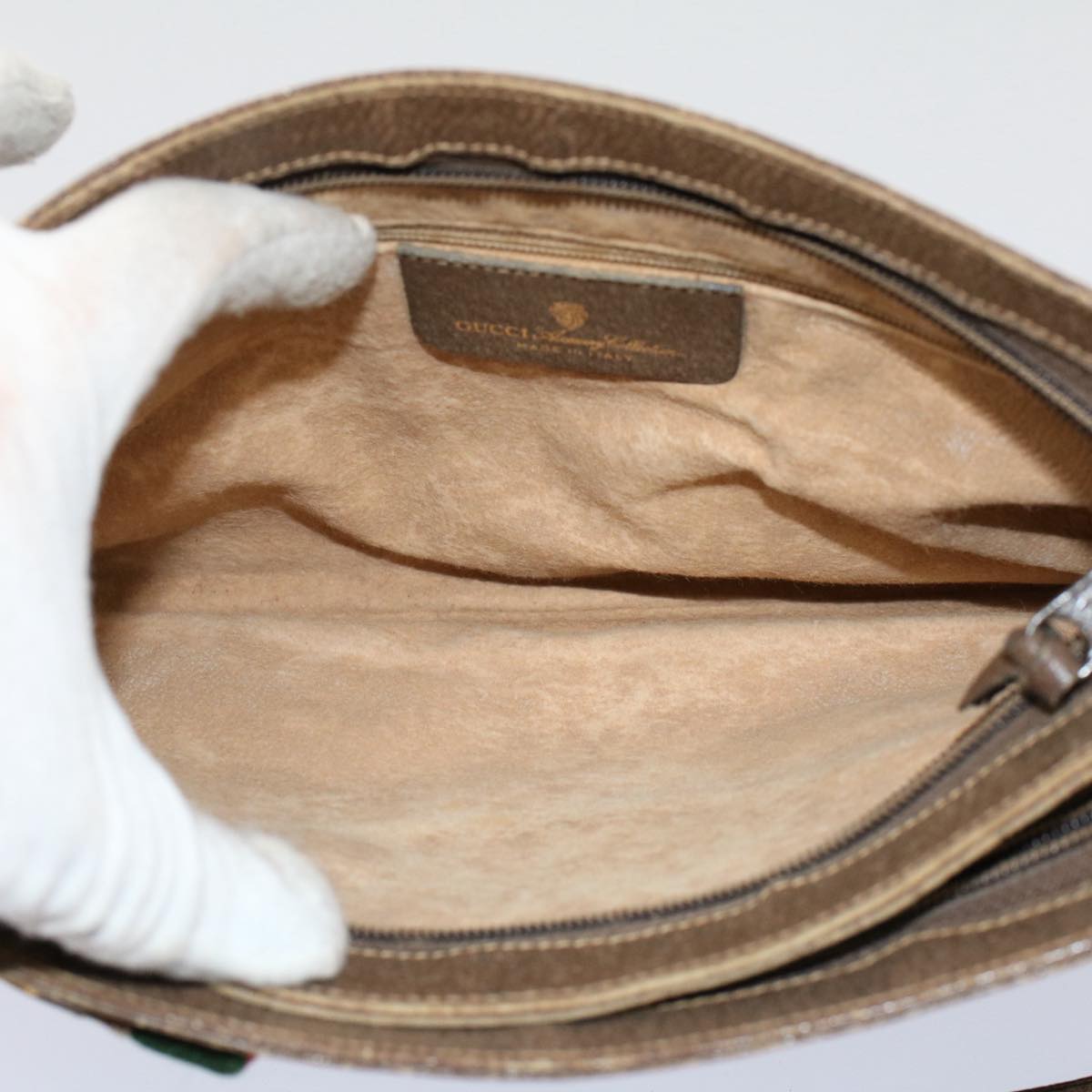 GUCCI GG Canvas Web Sherry Line Shoulder Bag Beige Red Green ep1575