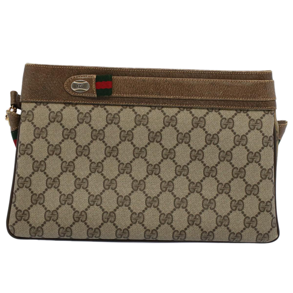 GUCCI GG Canvas Web Sherry Line Shoulder Bag Beige Red Green ep1575