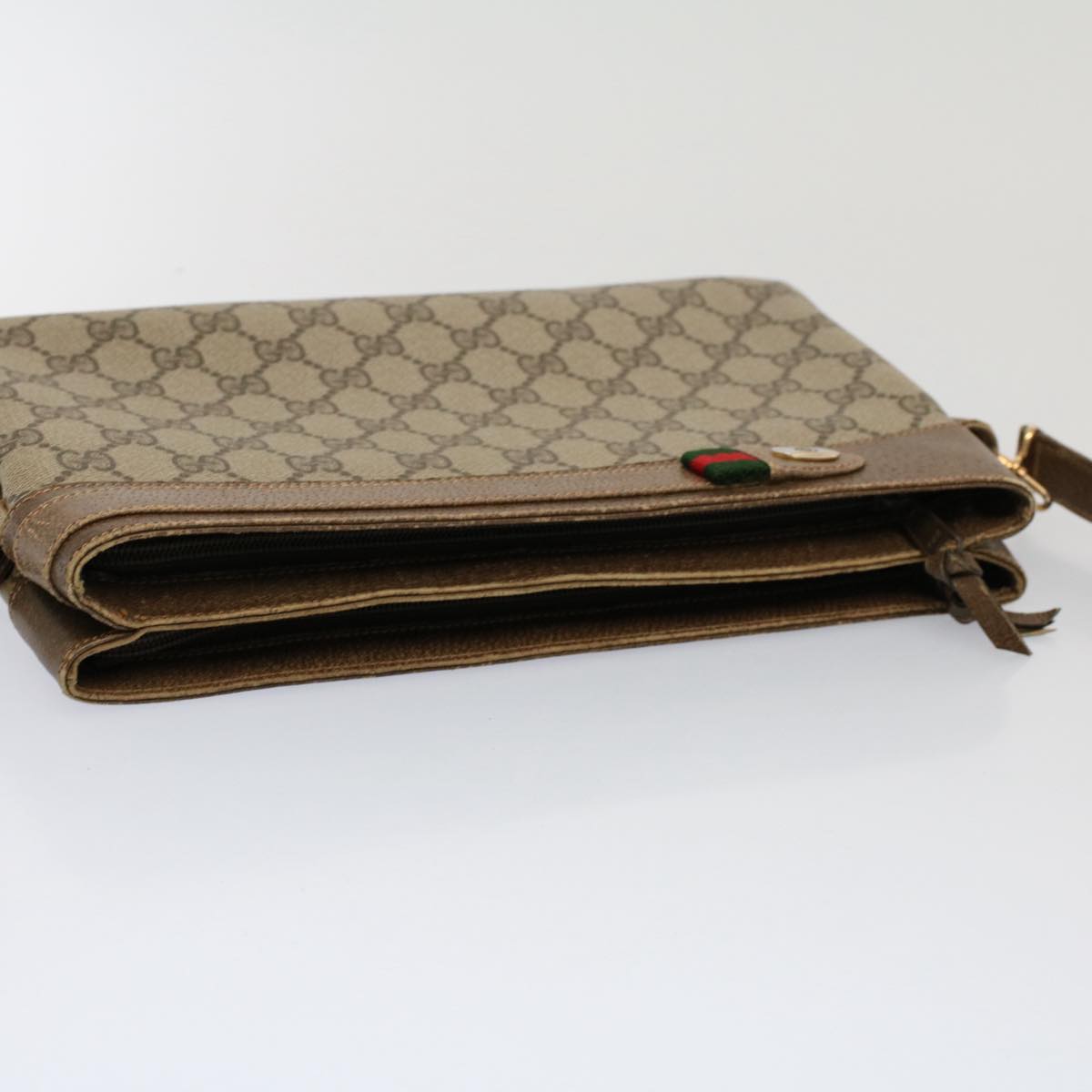 GUCCI GG Canvas Web Sherry Line Shoulder Bag Beige Red Green ep1575