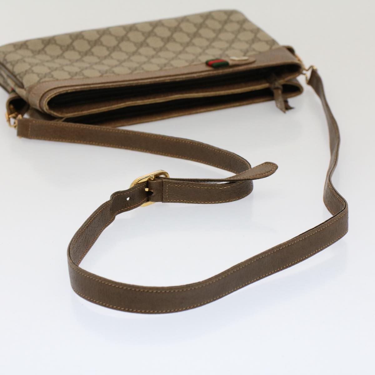 GUCCI GG Canvas Web Sherry Line Shoulder Bag Beige Red Green ep1575