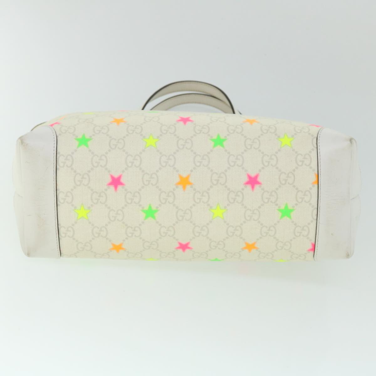 GUCCI GG Canvas Star Tote Bag PVC Leather White 309499 ep1600