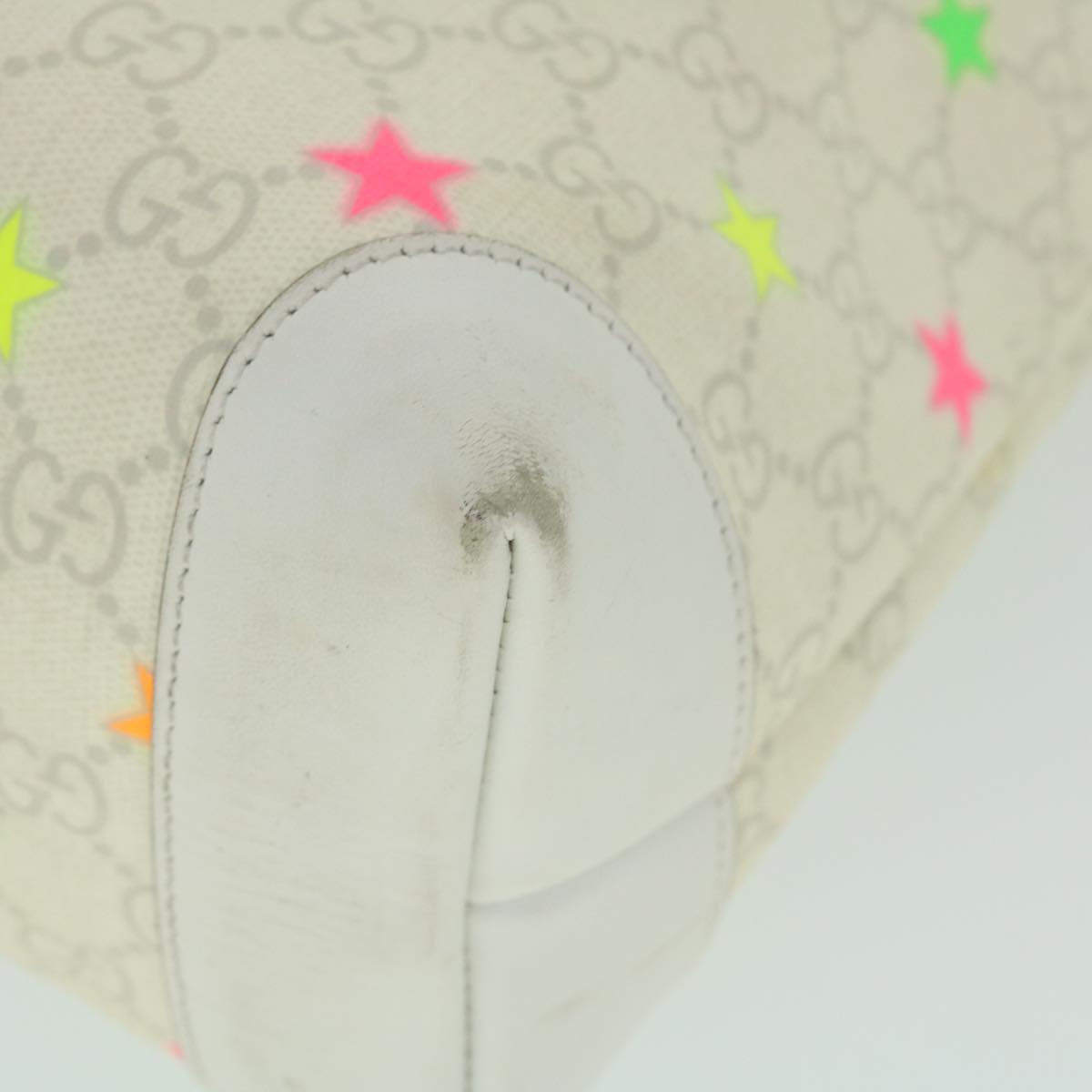 GUCCI GG Canvas Star Tote Bag PVC Leather White 309499 ep1600