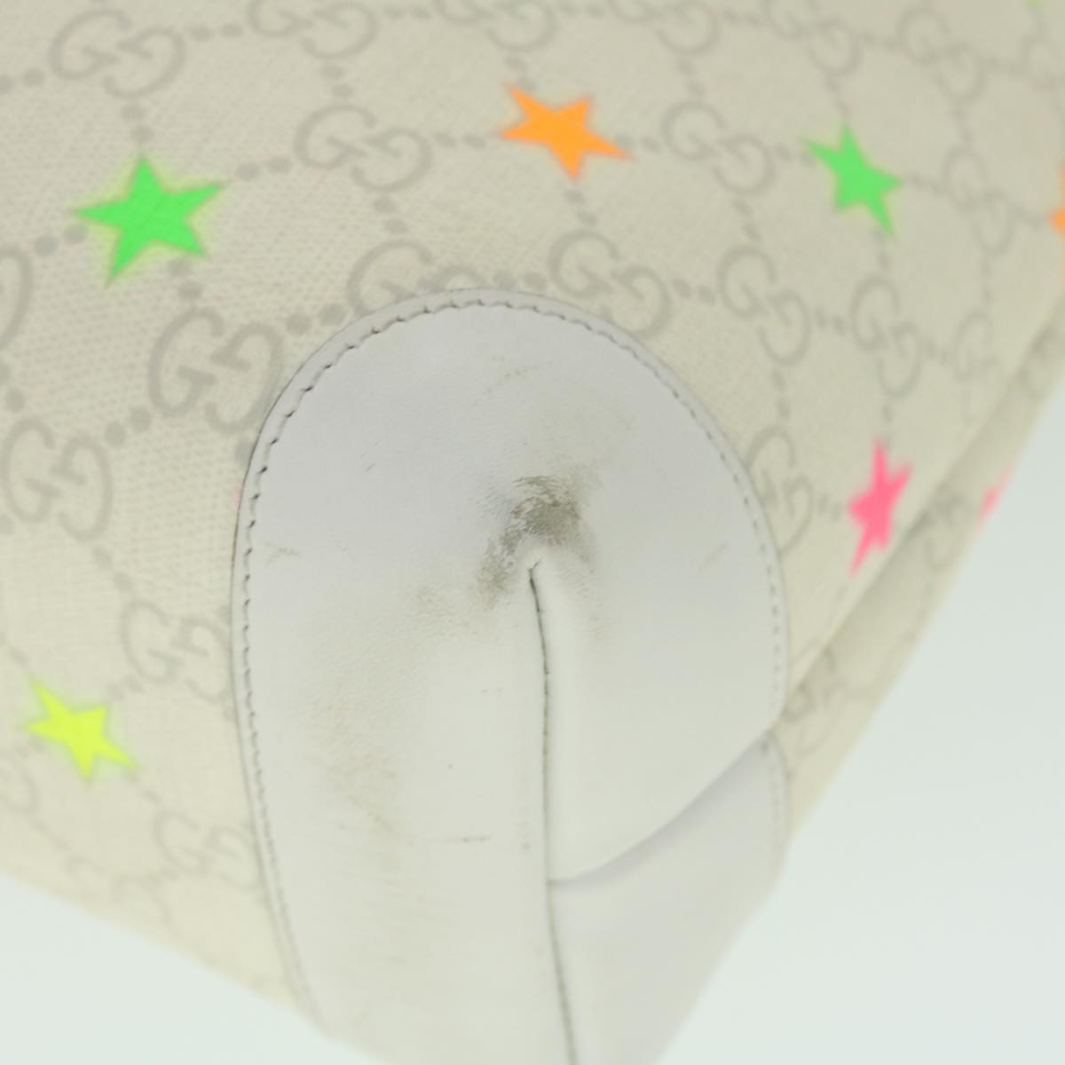 GUCCI GG Canvas Star Tote Bag PVC Leather White 309499 ep1600