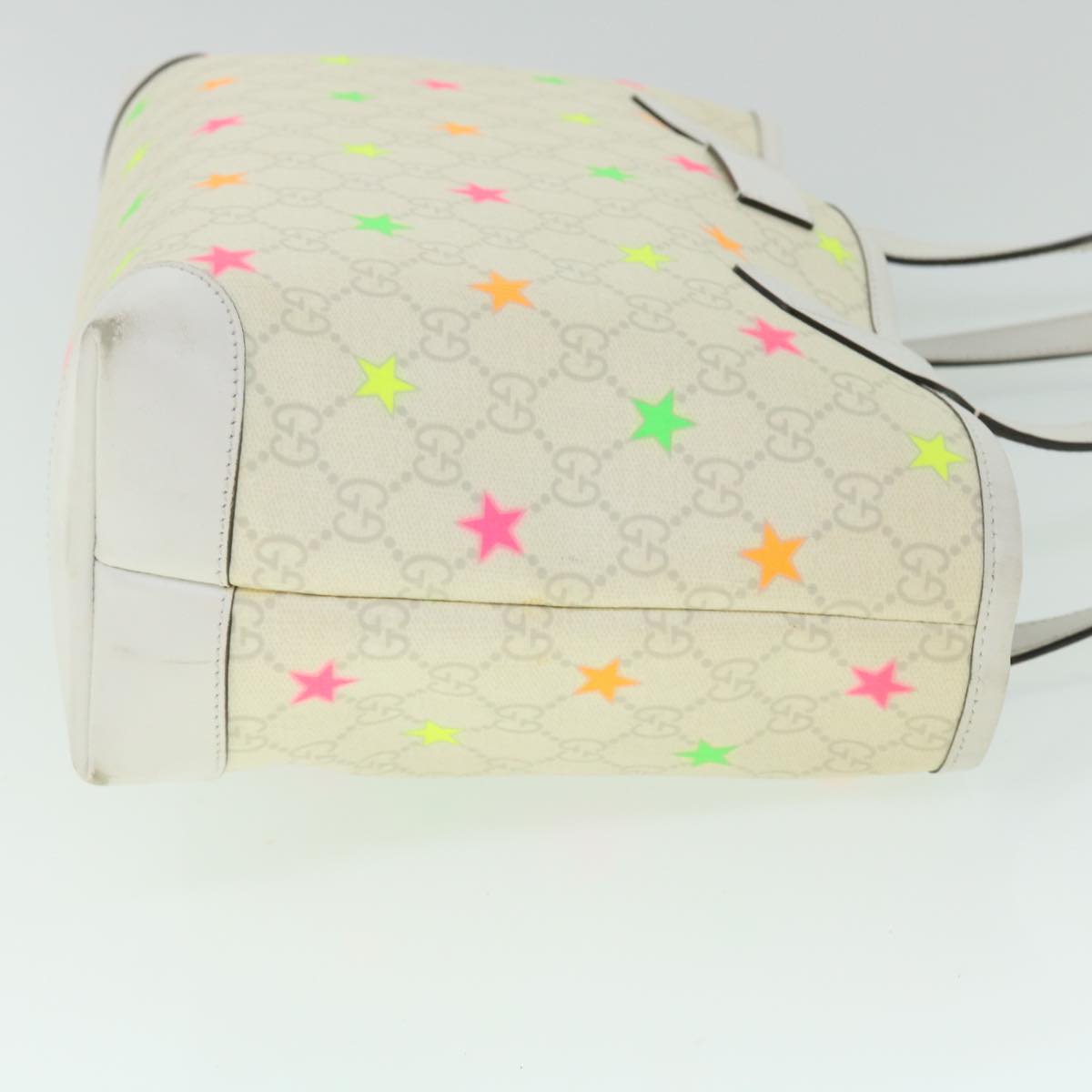 GUCCI GG Canvas Star Tote Bag PVC Leather White 309499 ep1600