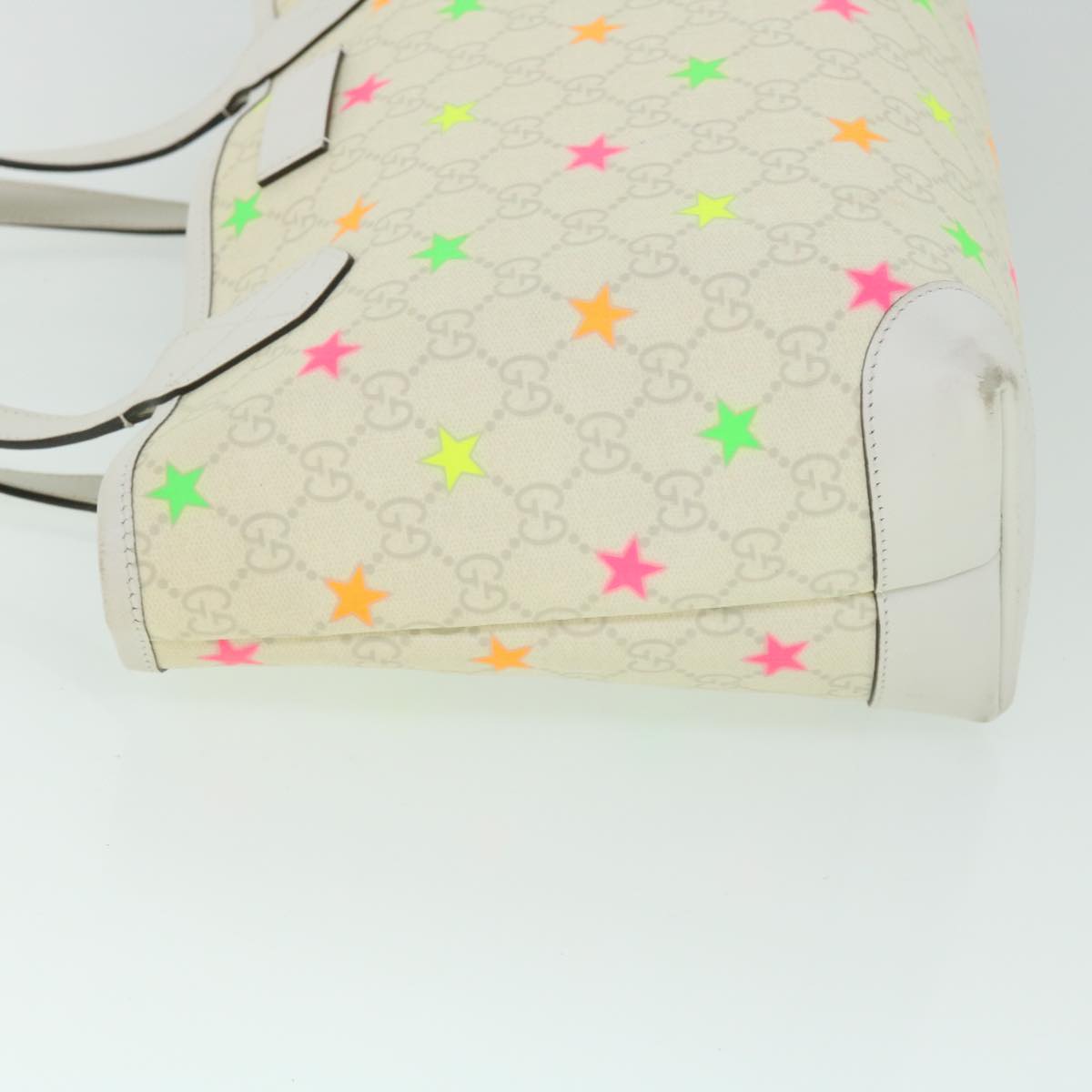 GUCCI GG Canvas Star Tote Bag PVC Leather White 309499 ep1600
