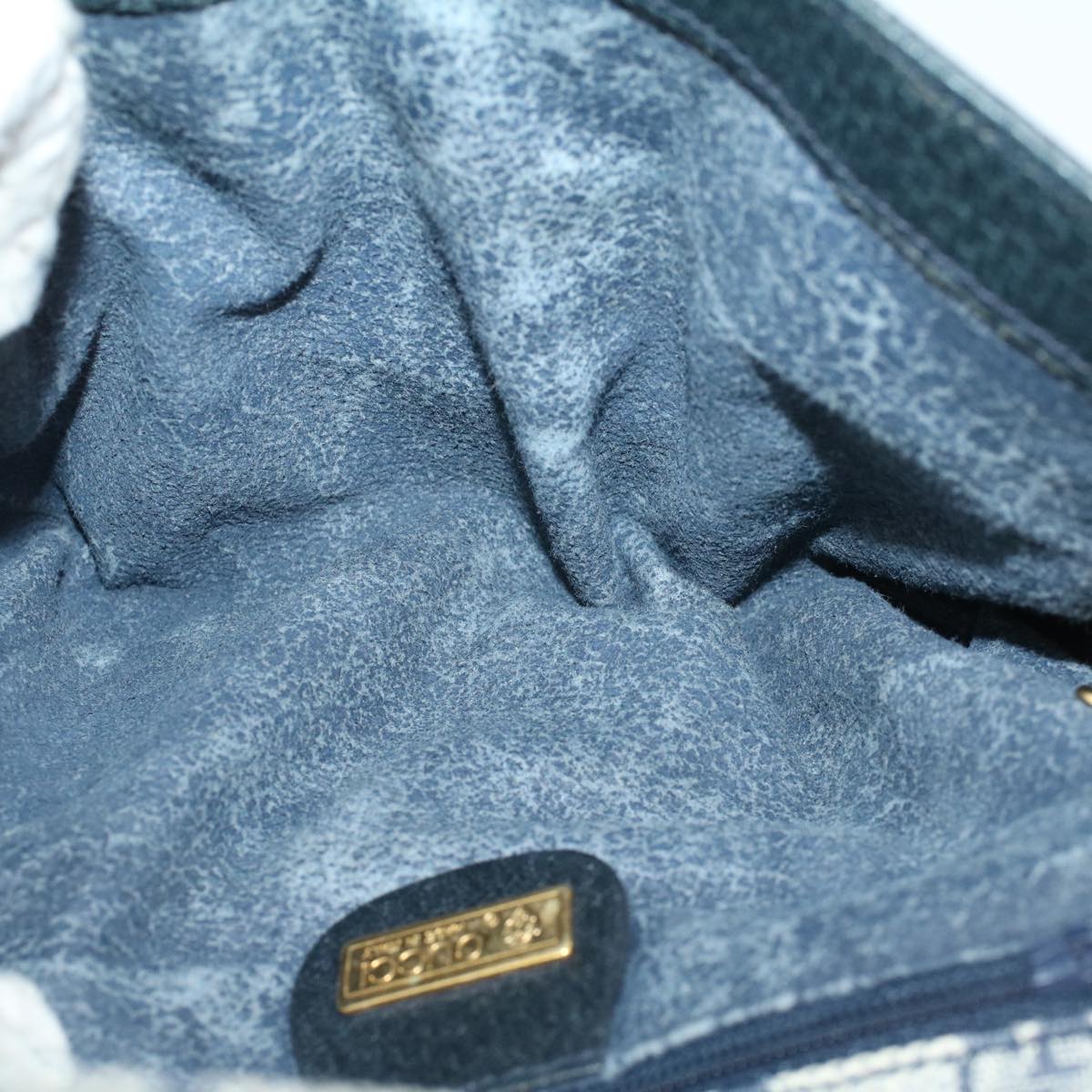 GUCCI GG Canvas Pouch PVC Leather Gray Navy ep1605