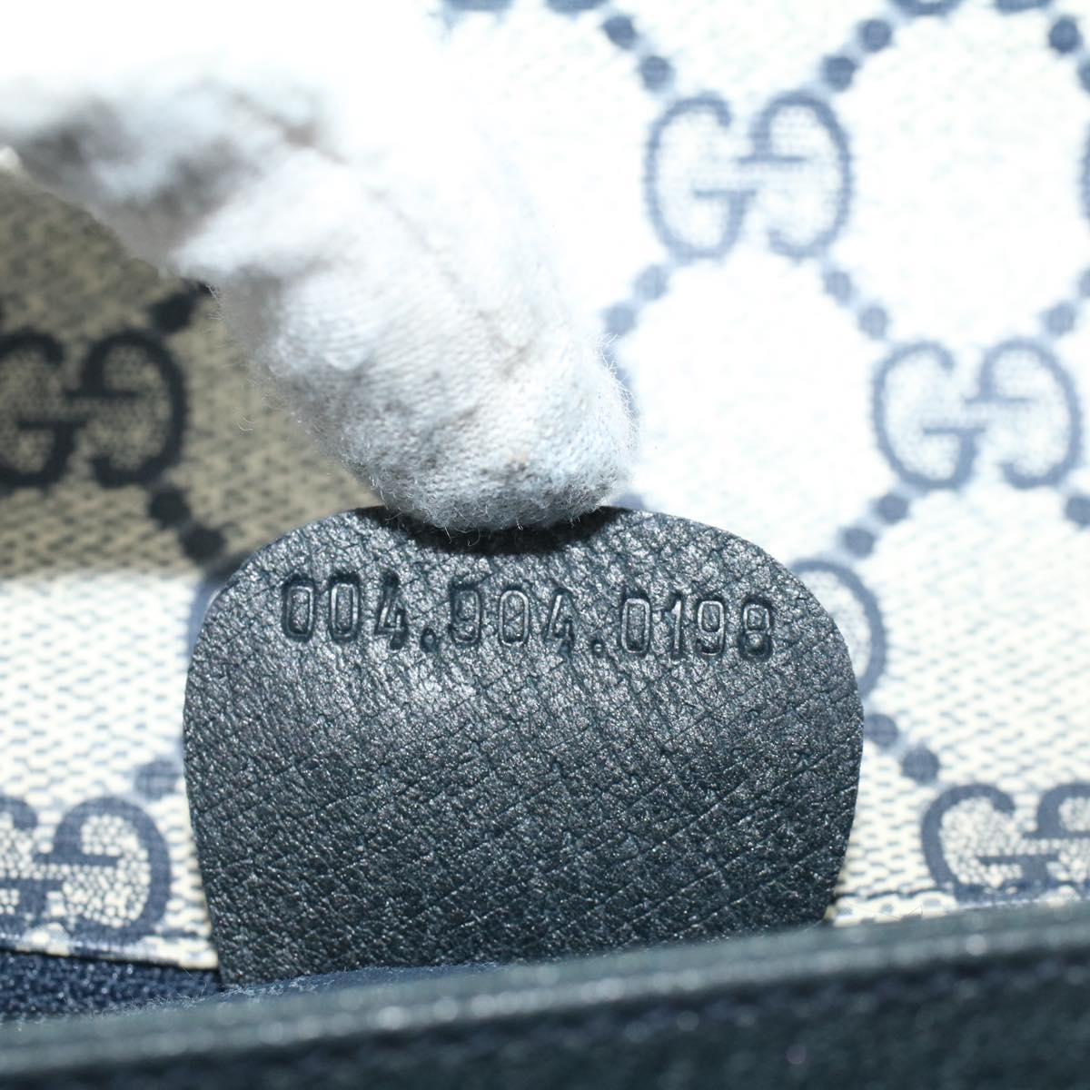 GUCCI GG Canvas Pouch PVC Leather Gray Navy ep1605