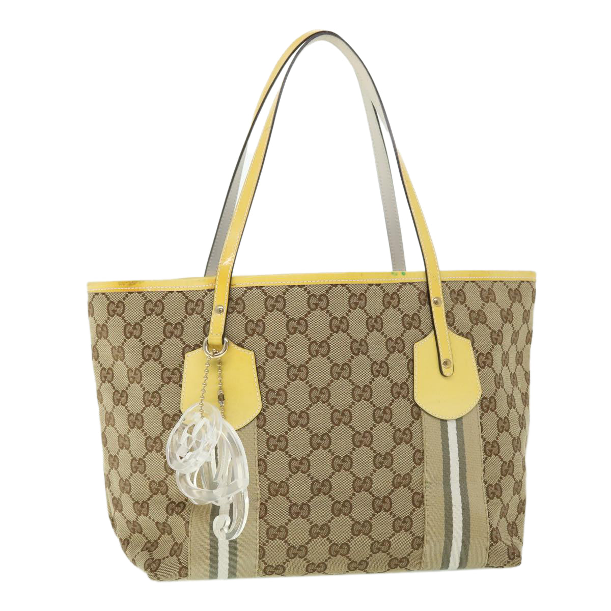 GUCCI GG Canvas Sherry Line Tote Bag Beige Gray white 211971 ep1611