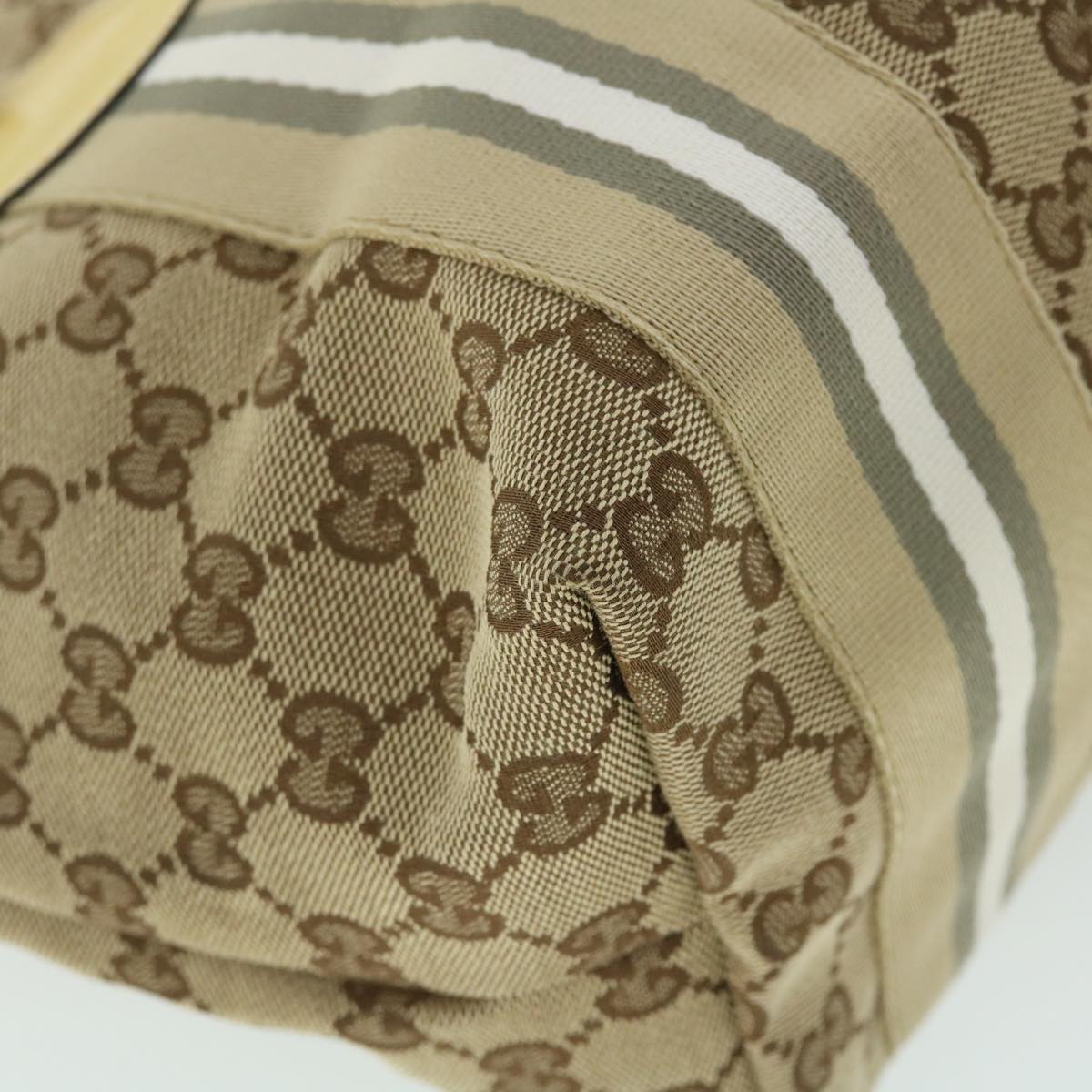 GUCCI GG Canvas Sherry Line Tote Bag Beige Gray white 211971 ep1611