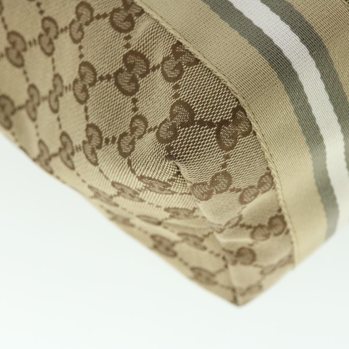 GUCCI GG Canvas Sherry Line Tote Bag Beige Gray white 211971 ep1611