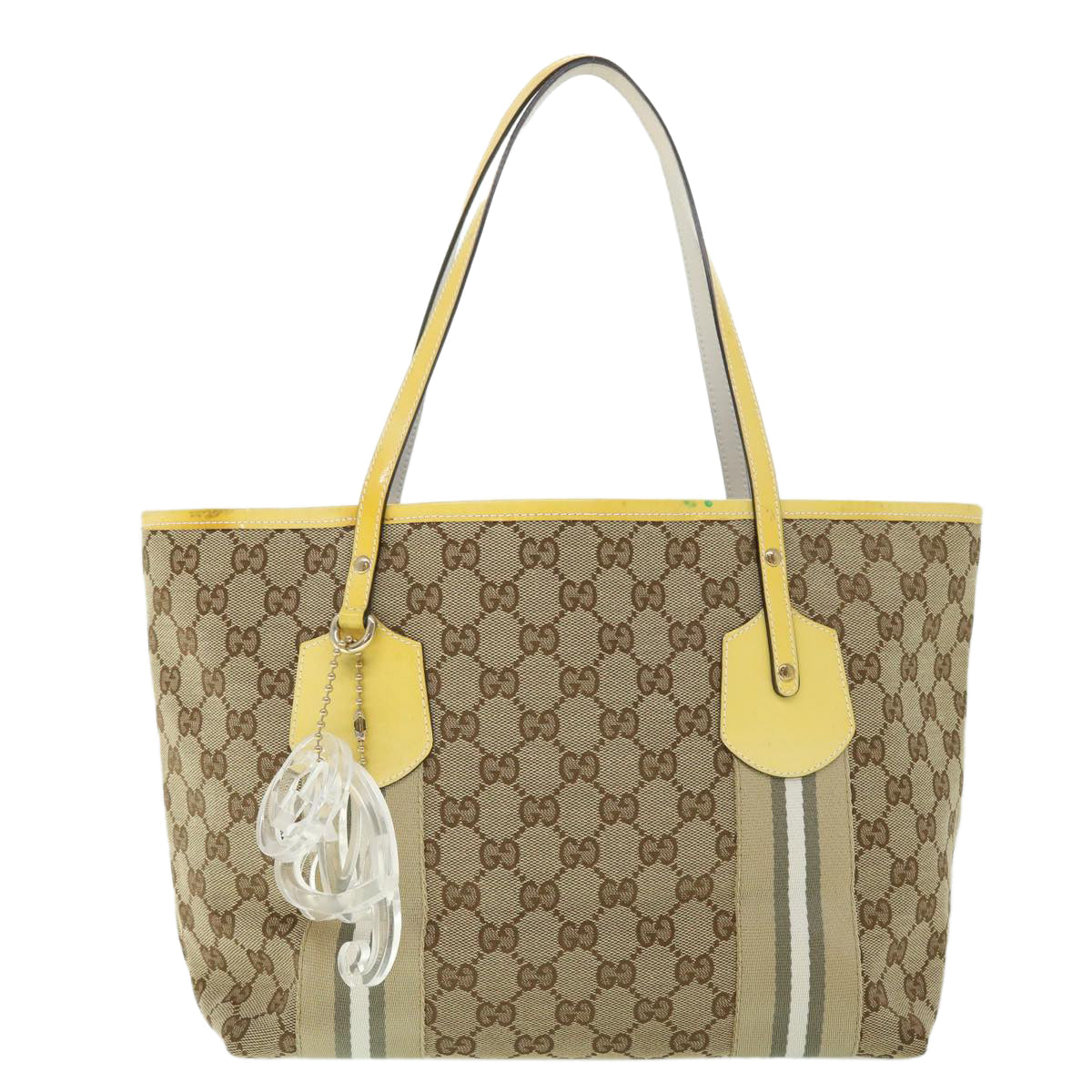 GUCCI GG Canvas Sherry Line Tote Bag Beige Gray white 211971 ep1611
