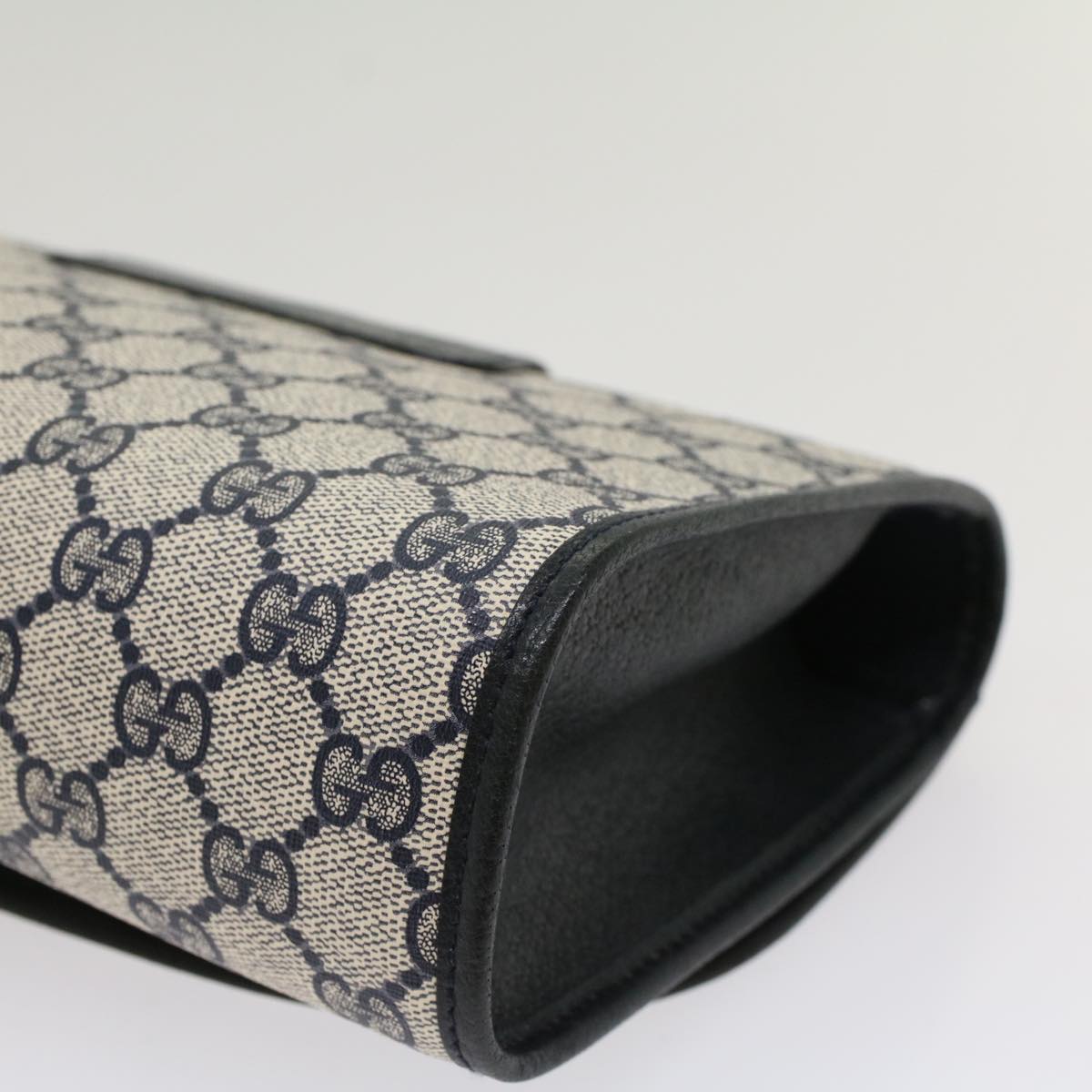 GUCCI GG Canvas Sherry Line Clutch Bag Gray Red Navy 89 01 030 ep1612