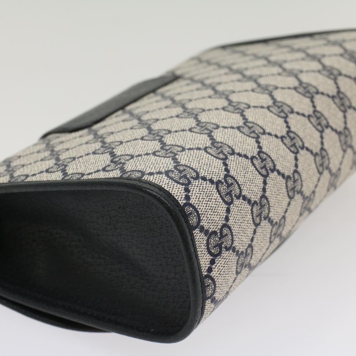 GUCCI GG Canvas Sherry Line Clutch Bag Gray Red Navy 89 01 030 ep1612