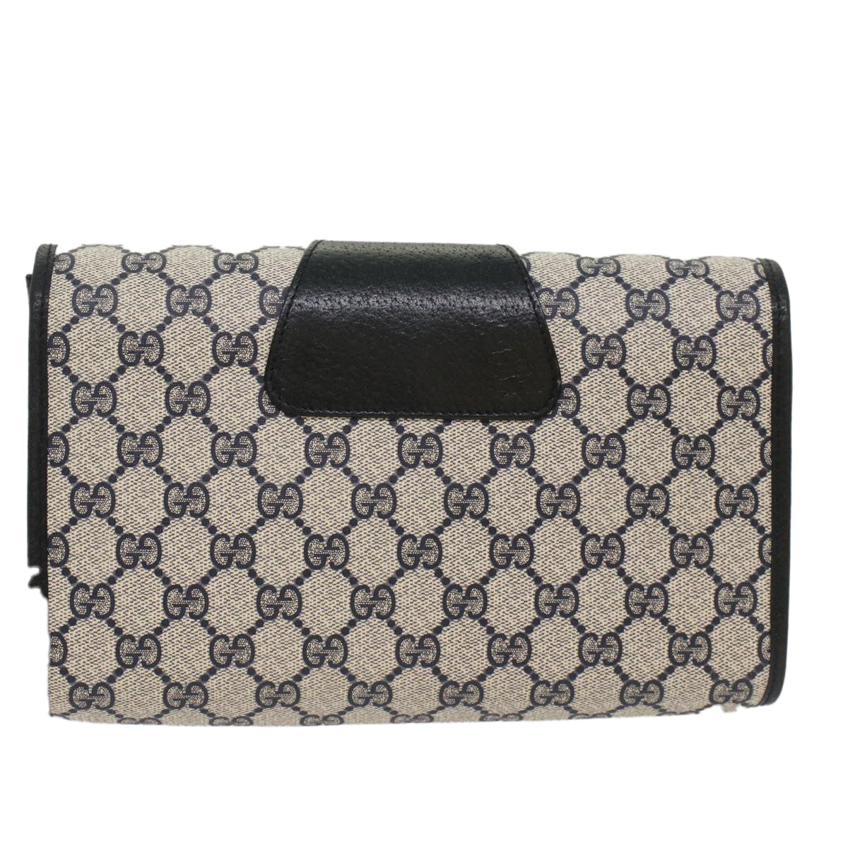 GUCCI GG Canvas Sherry Line Clutch Bag Gray Red Navy 89 01 030 ep1612