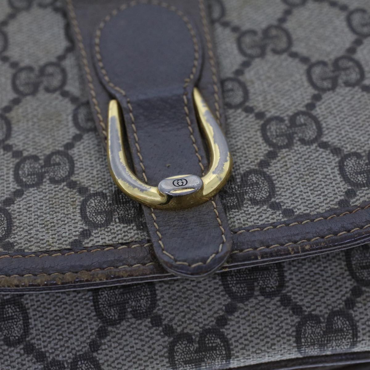 GUCCI GG Canvas Shoulder Bag PVC Leather Beige ep1615