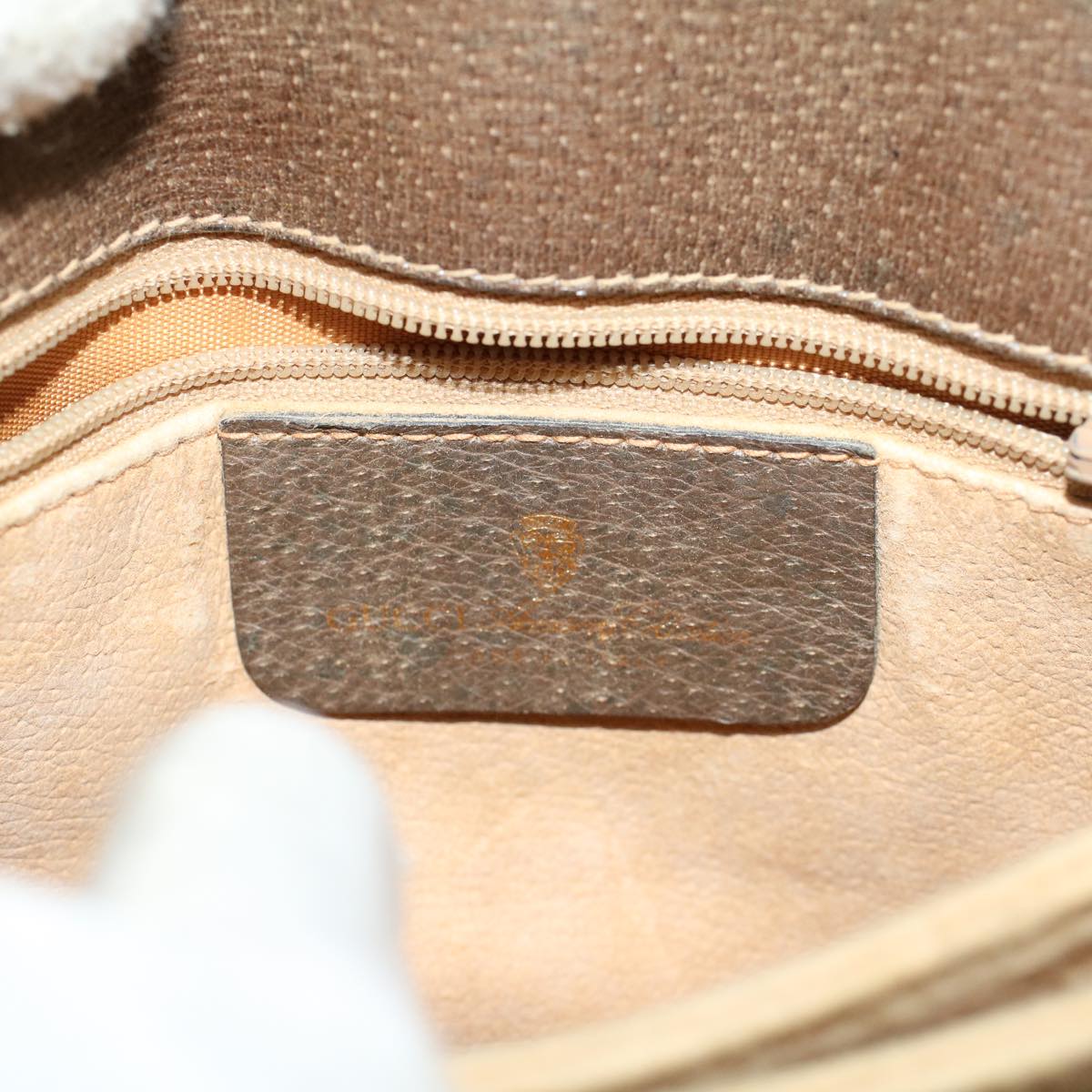 GUCCI GG Canvas Shoulder Bag PVC Leather Beige ep1615