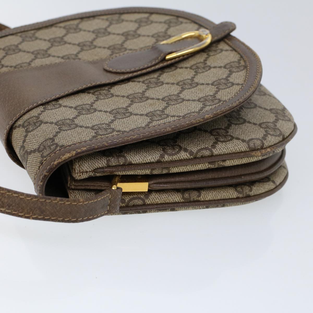 GUCCI GG Canvas Shoulder Bag PVC Leather Beige ep1615