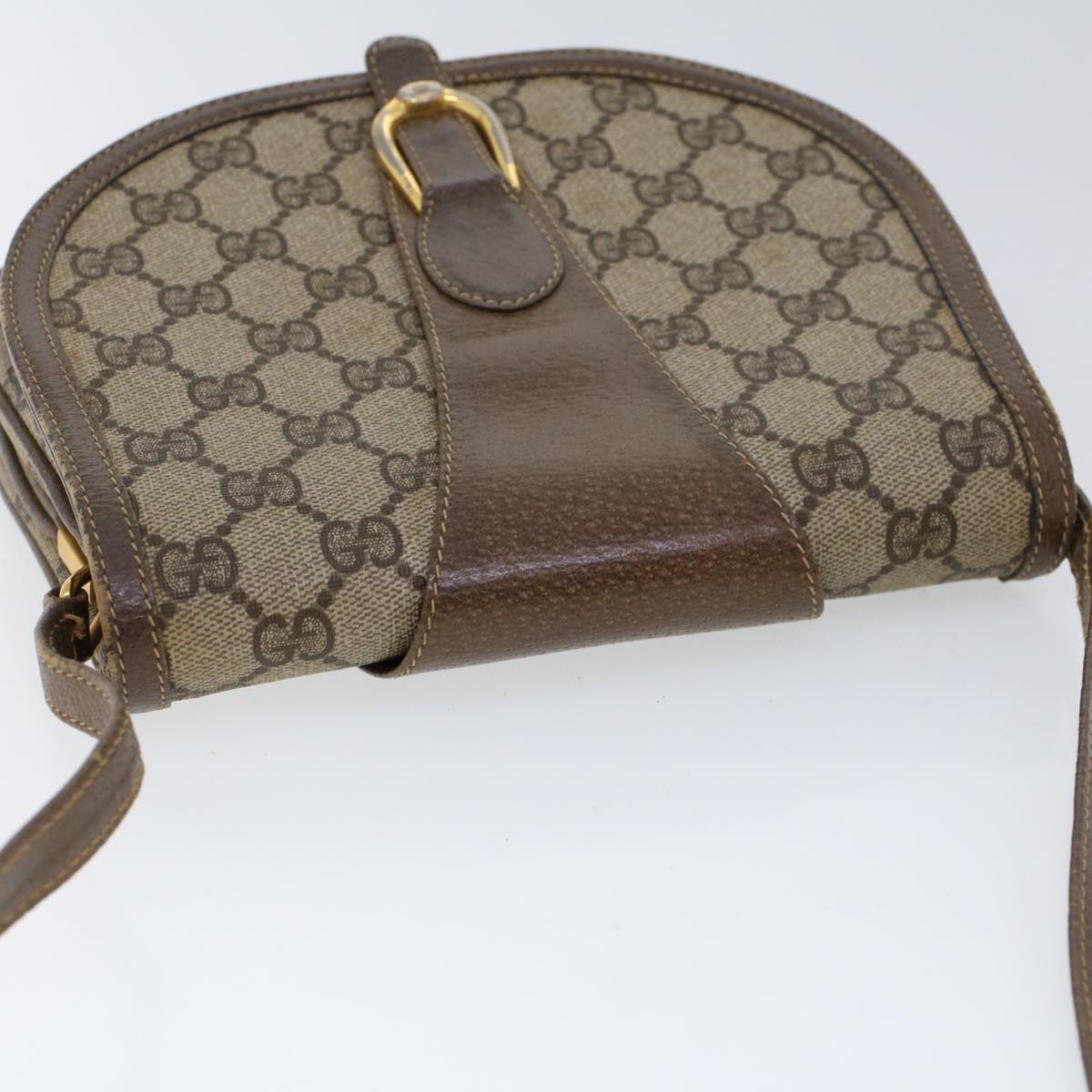 GUCCI GG Canvas Shoulder Bag PVC Leather Beige ep1615