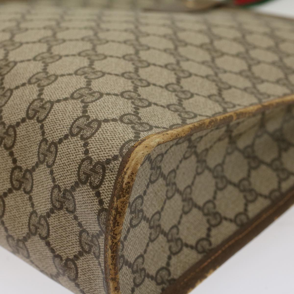 GUCCI GG Canvas Web Sherry Line Tote Bag Beige Red Green 89 02 092 ep1616
