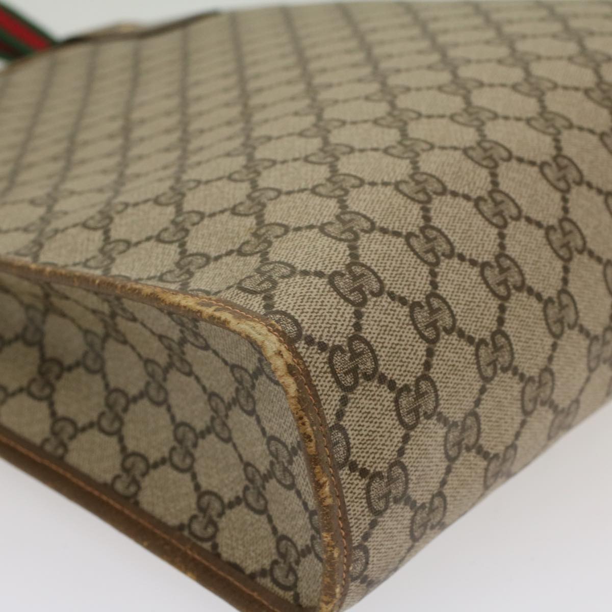 GUCCI GG Canvas Web Sherry Line Tote Bag Beige Red Green 89 02 092 ep1616
