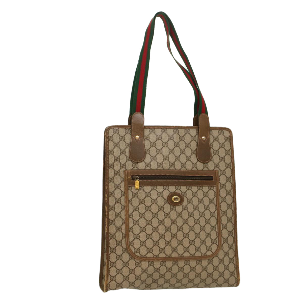 GUCCI GG Canvas Web Sherry Line Tote Bag Beige Red Green 89 02 092 ep1616