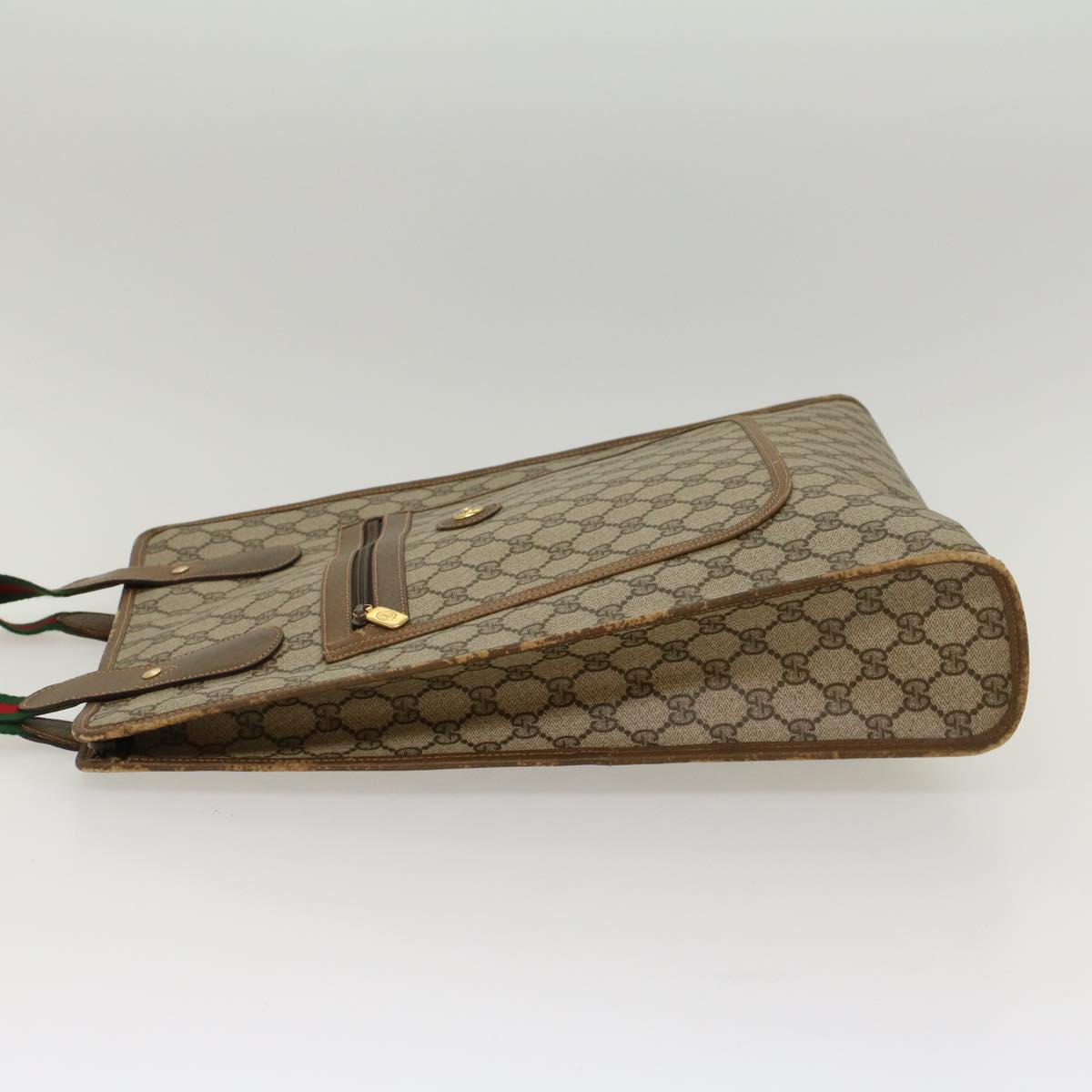 GUCCI GG Canvas Web Sherry Line Tote Bag Beige Red Green 89 02 092 ep1616