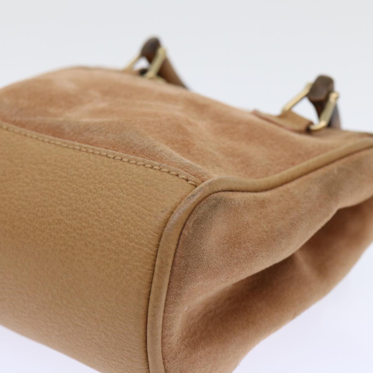 GUCCI Bamboo Hand Bag Suede 2way Brown 007 1793 0238 ep1620