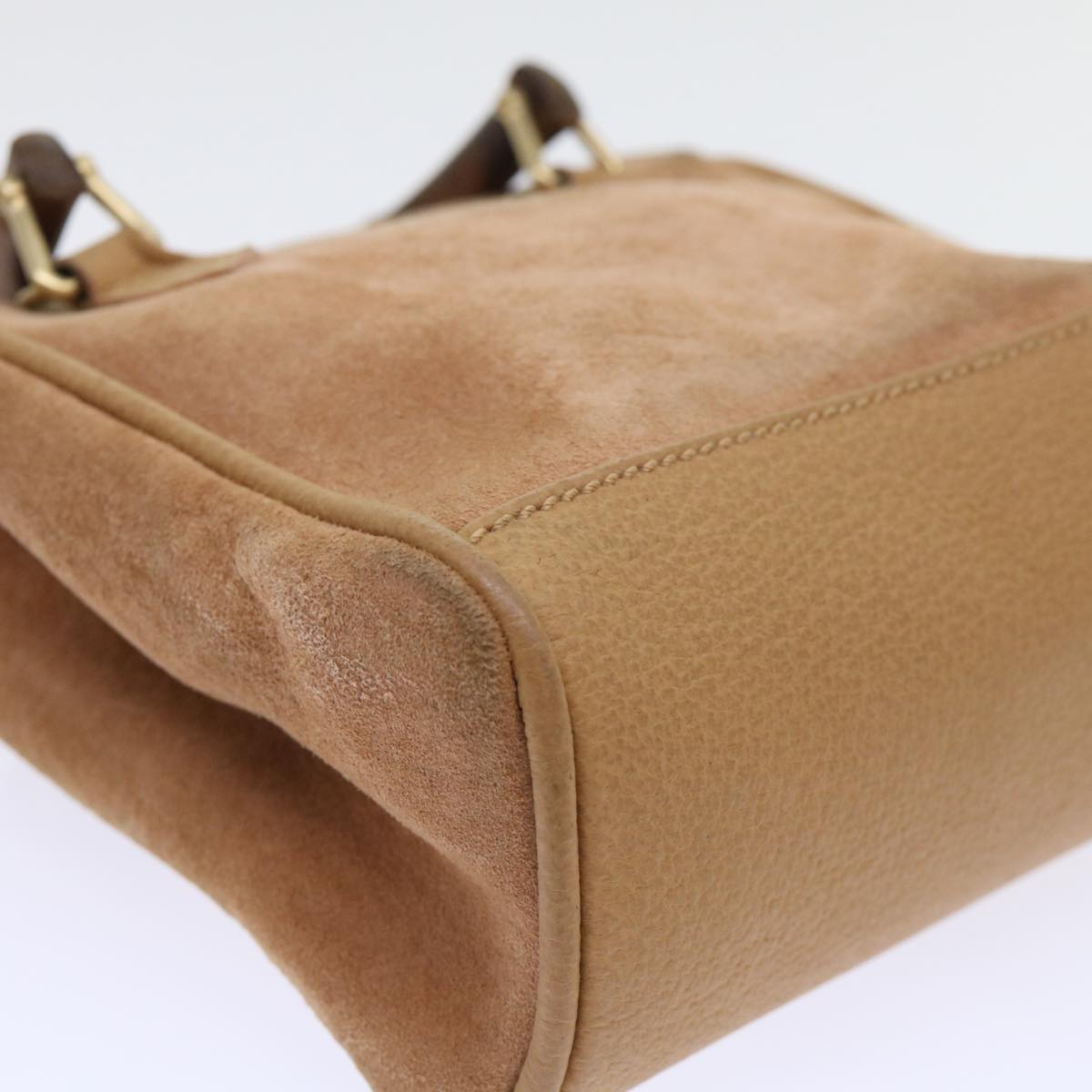 GUCCI Bamboo Hand Bag Suede 2way Brown 007 1793 0238 ep1620