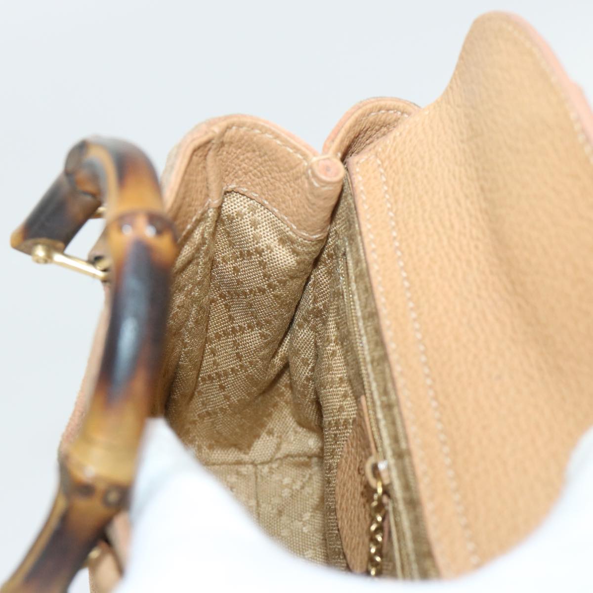GUCCI Bamboo Hand Bag Suede 2way Brown 007 1793 0238 ep1620