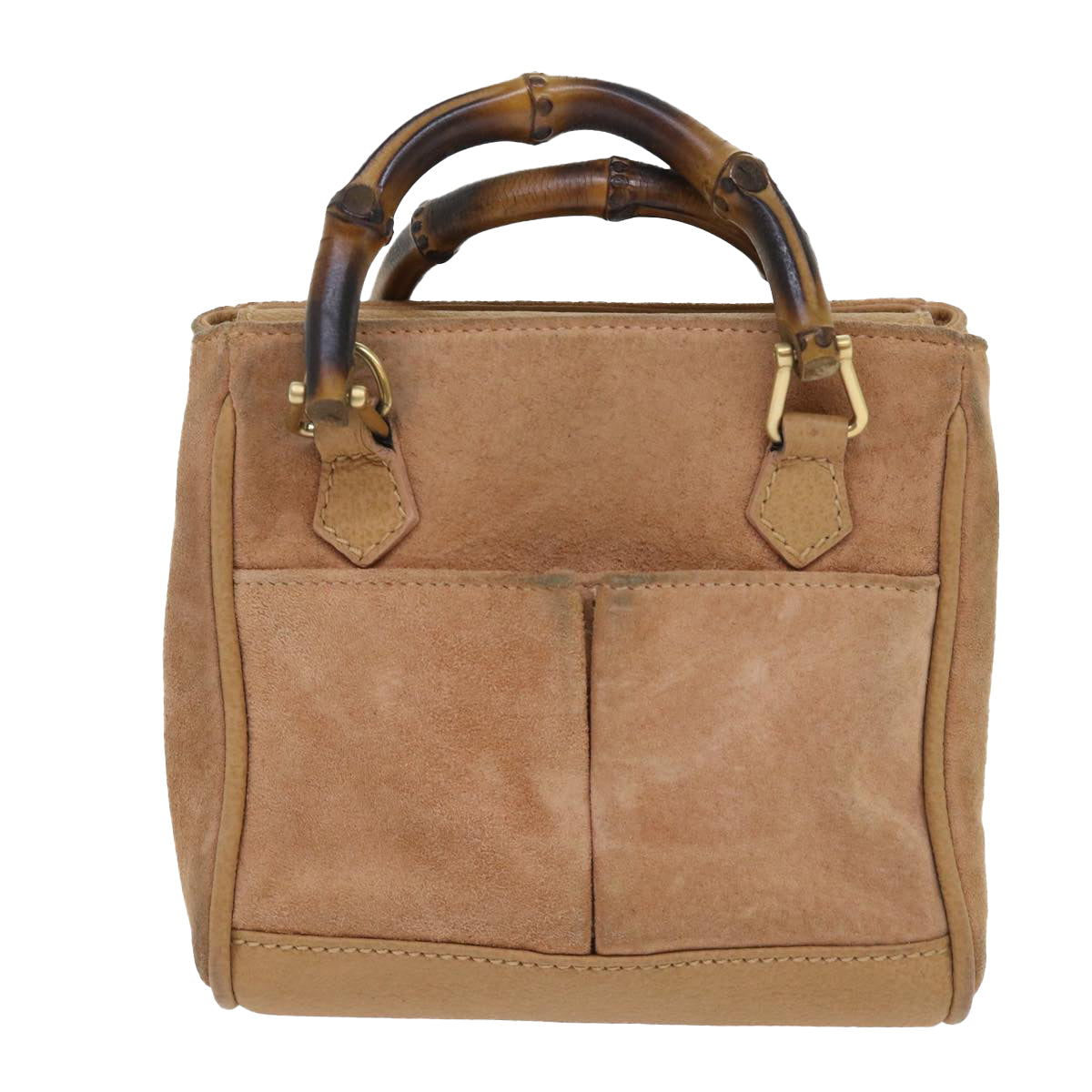 GUCCI Bamboo Hand Bag Suede 2way Brown 007 1793 0238 ep1620
