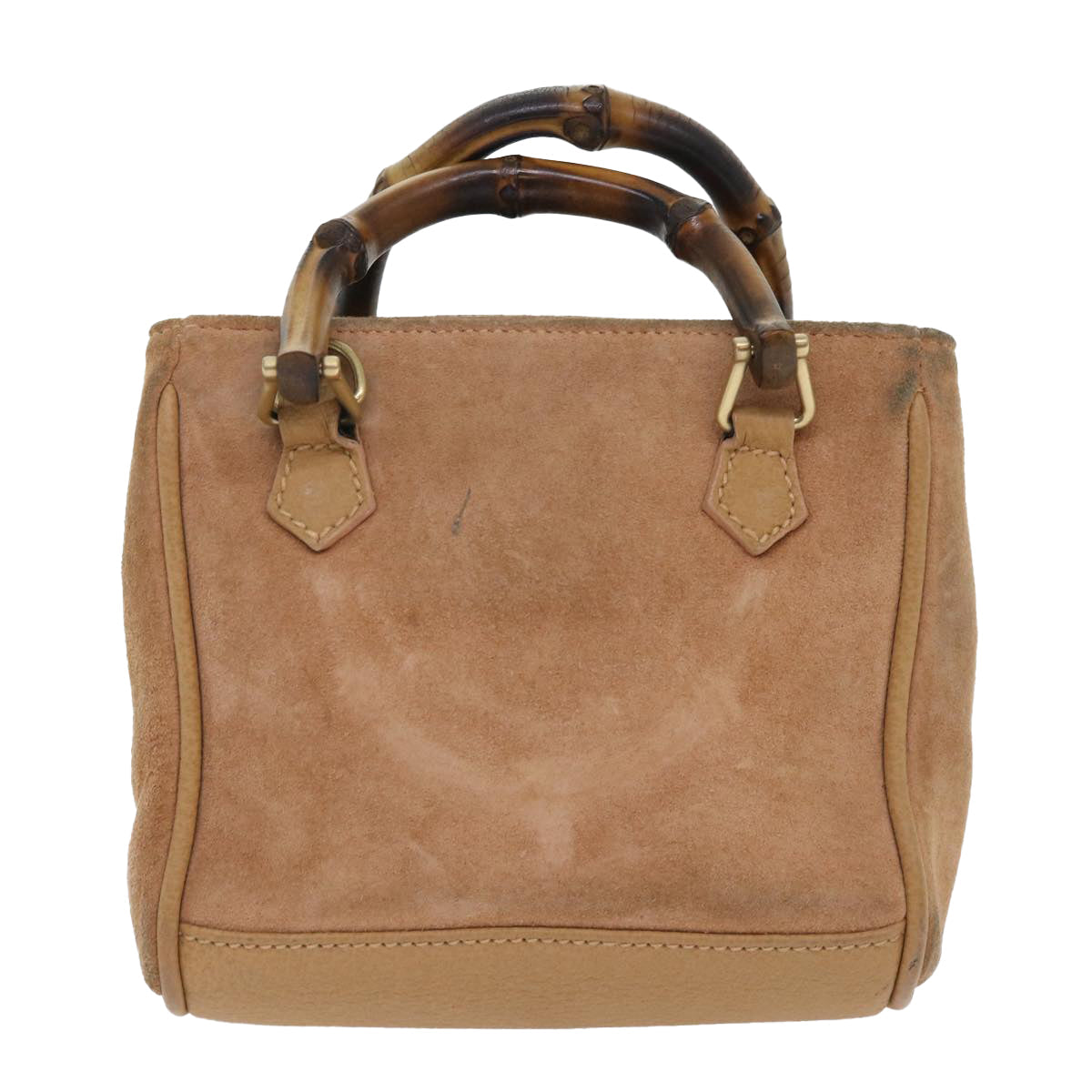 GUCCI Bamboo Hand Bag Suede 2way Brown 007 1793 0238 ep1620
