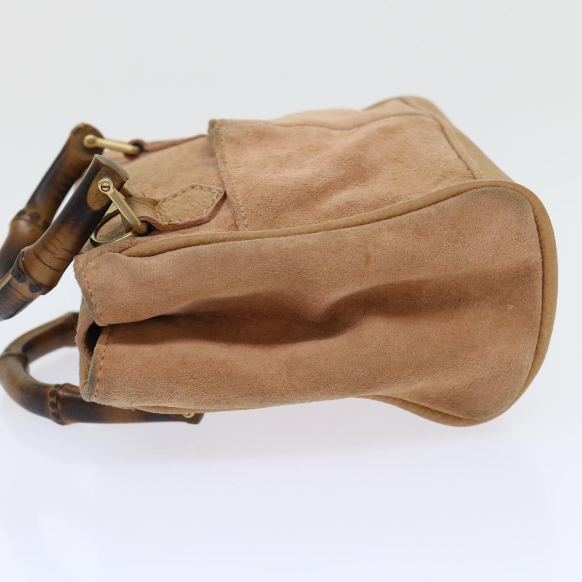 GUCCI Bamboo Hand Bag Suede 2way Brown 007 1793 0238 ep1620