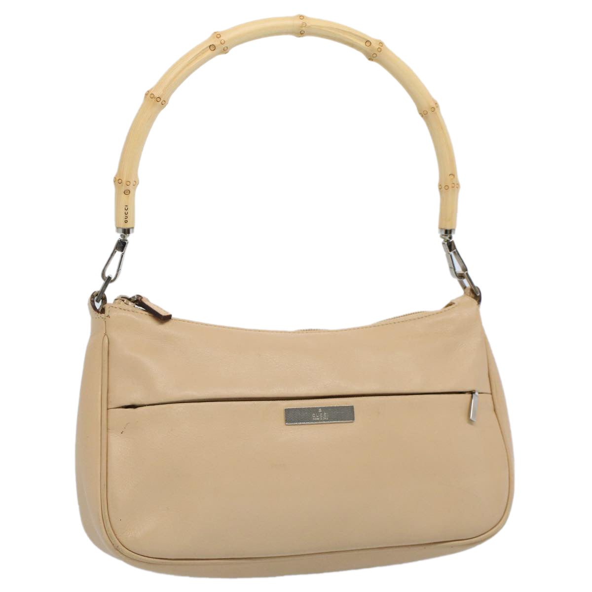 GUCCI Bamboo Shoulder Bag Leather Beige 001 3865 ep1627