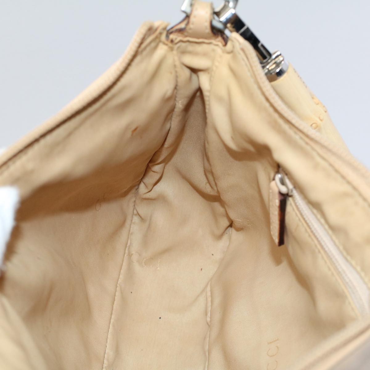 GUCCI Bamboo Shoulder Bag Leather Beige 001 3865 ep1627
