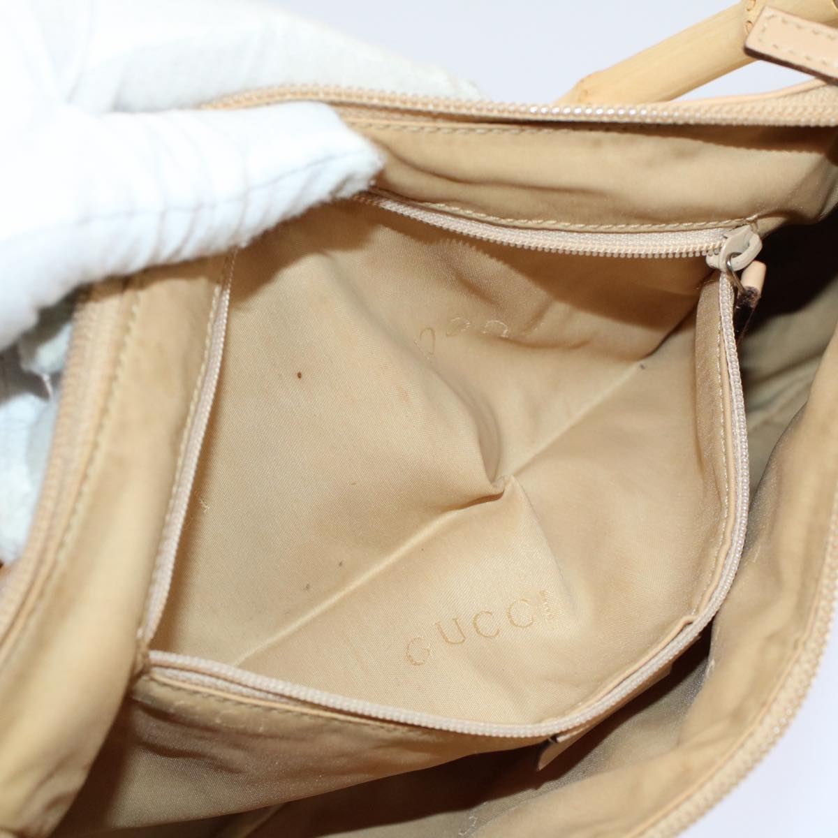GUCCI Bamboo Shoulder Bag Leather Beige 001 3865 ep1627