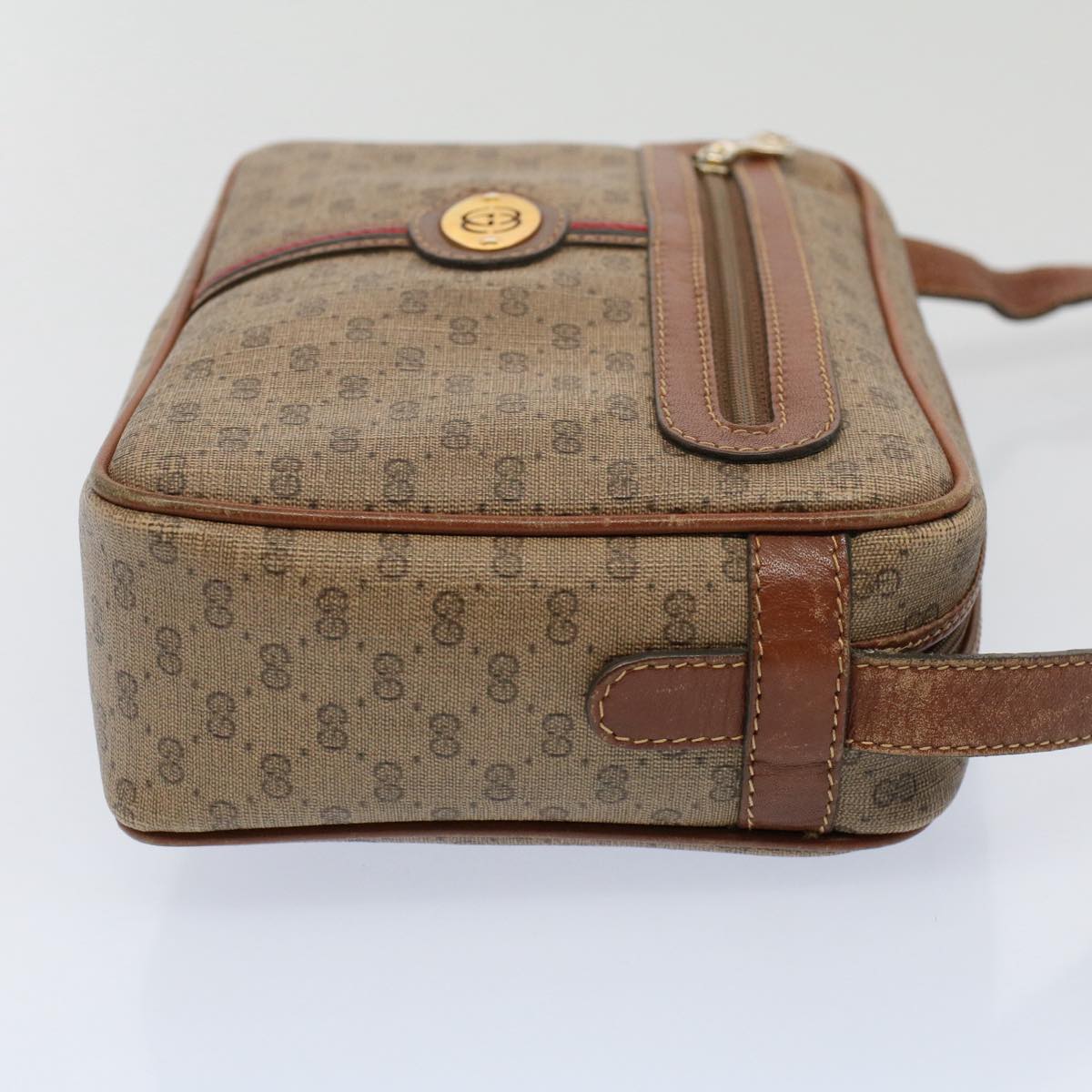 GUCCI Micro GG Canvas Web Sherry Line Shoulder Bag Beige Red 007 904 ep1647